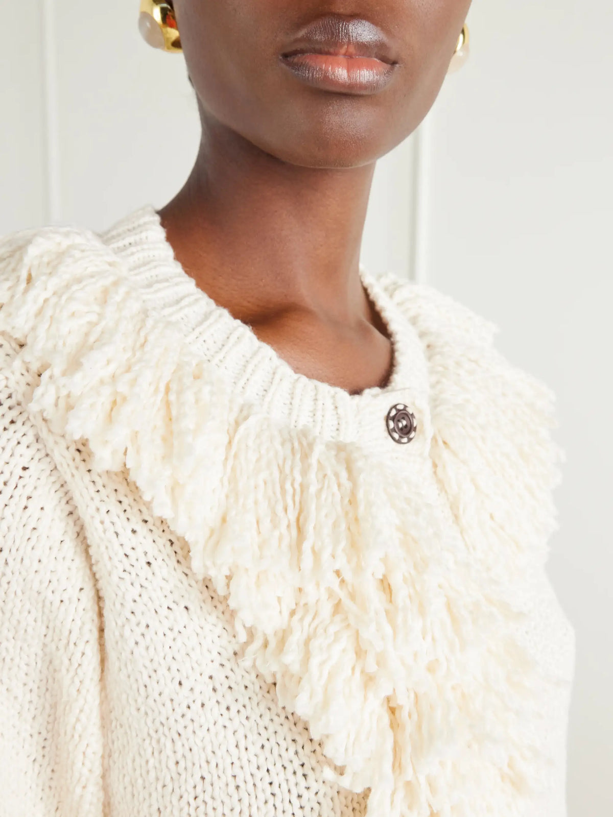 ALIX OF BOHEMIA Sami Fringe-trimmed Open-knit Cotton Cardigan