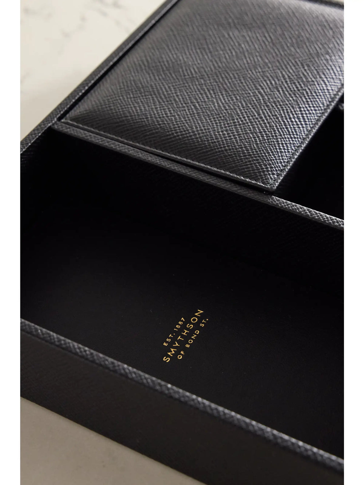 Panama Textured-leather Valet Tray