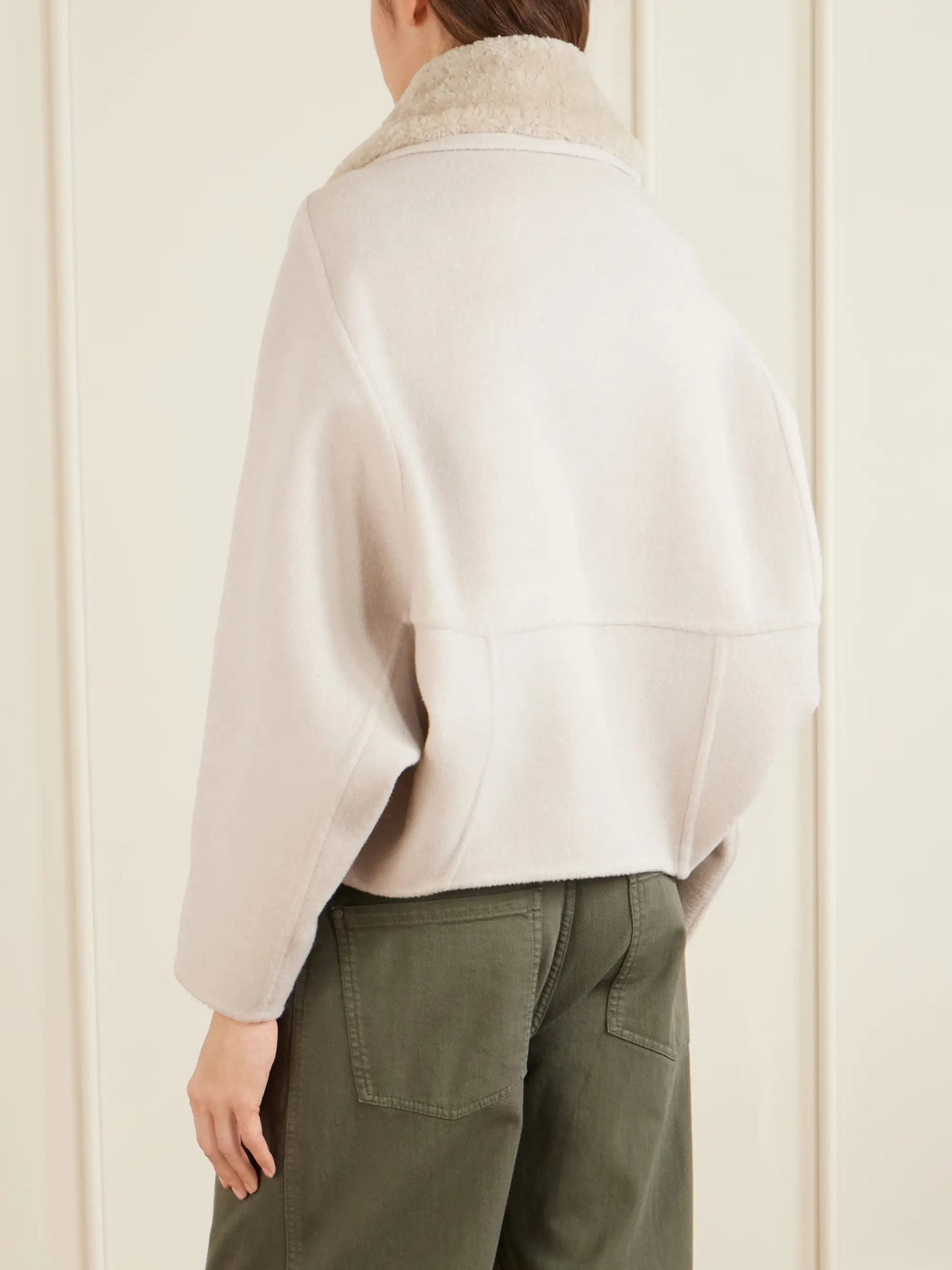 Shearling-trimmed Wool And Cashmere-blend Jacket