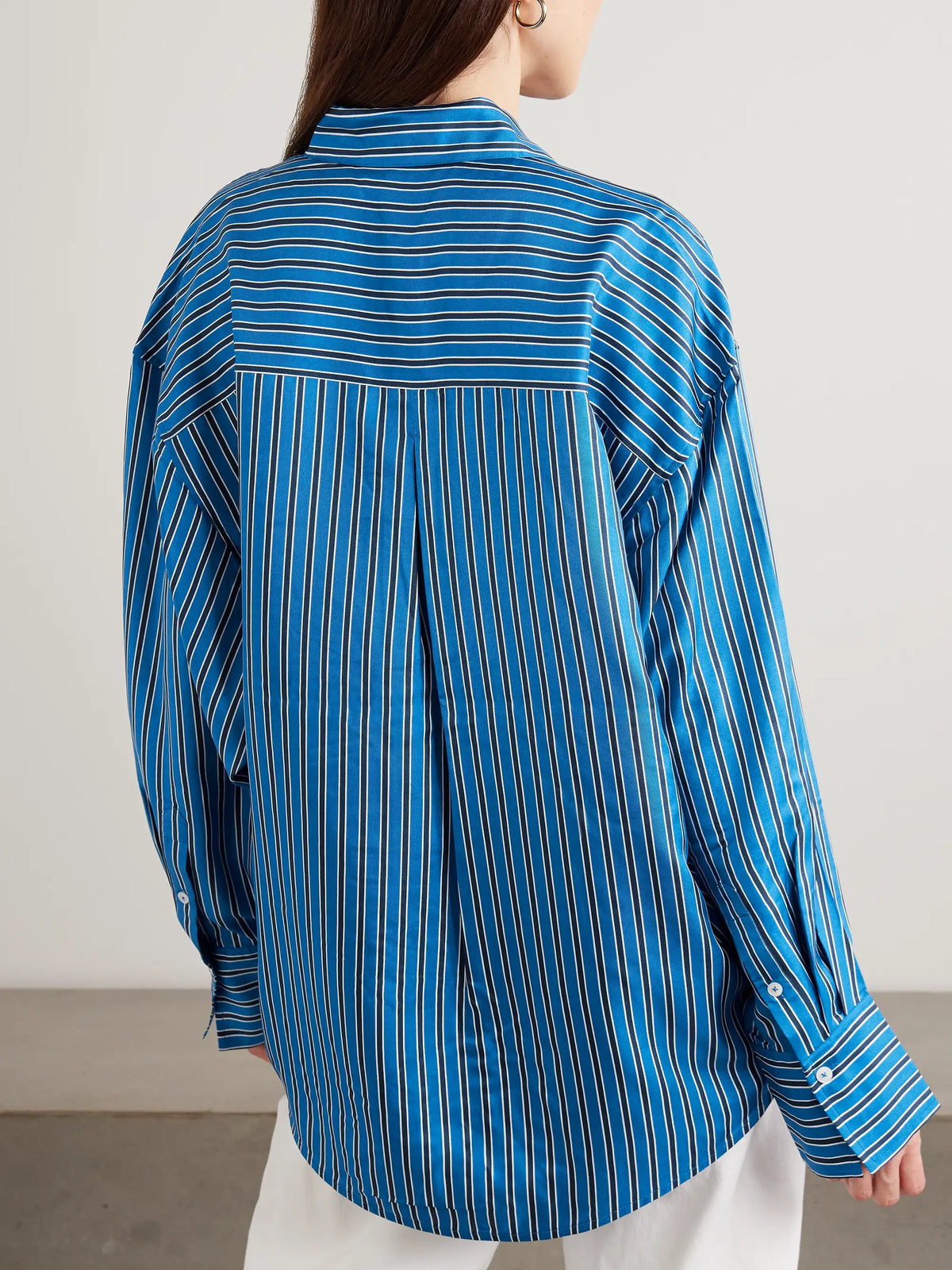 Oversized Striped Silk-twill Shirt