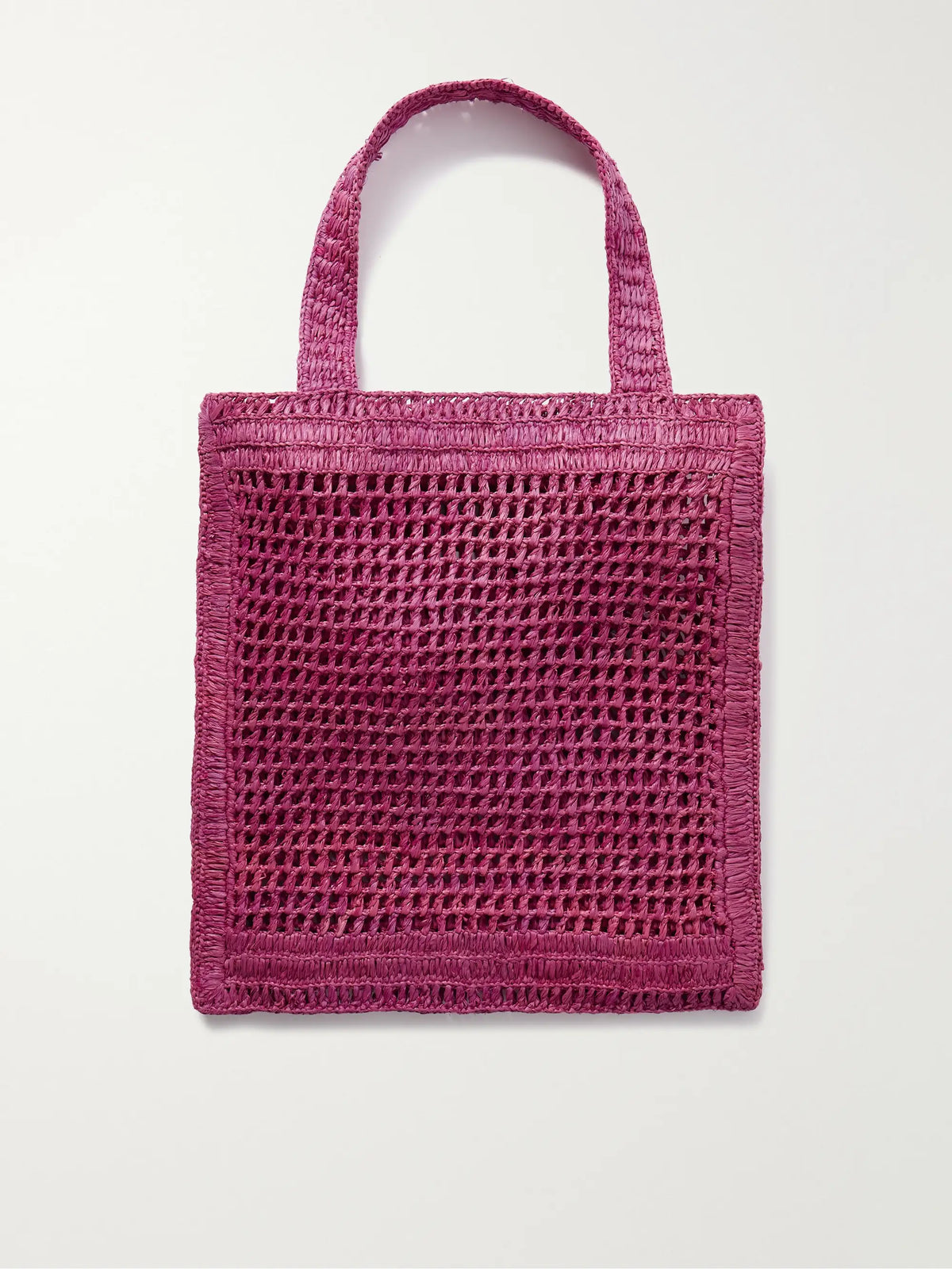 Summer Banana Embellished Crocheted Raffia Tote
