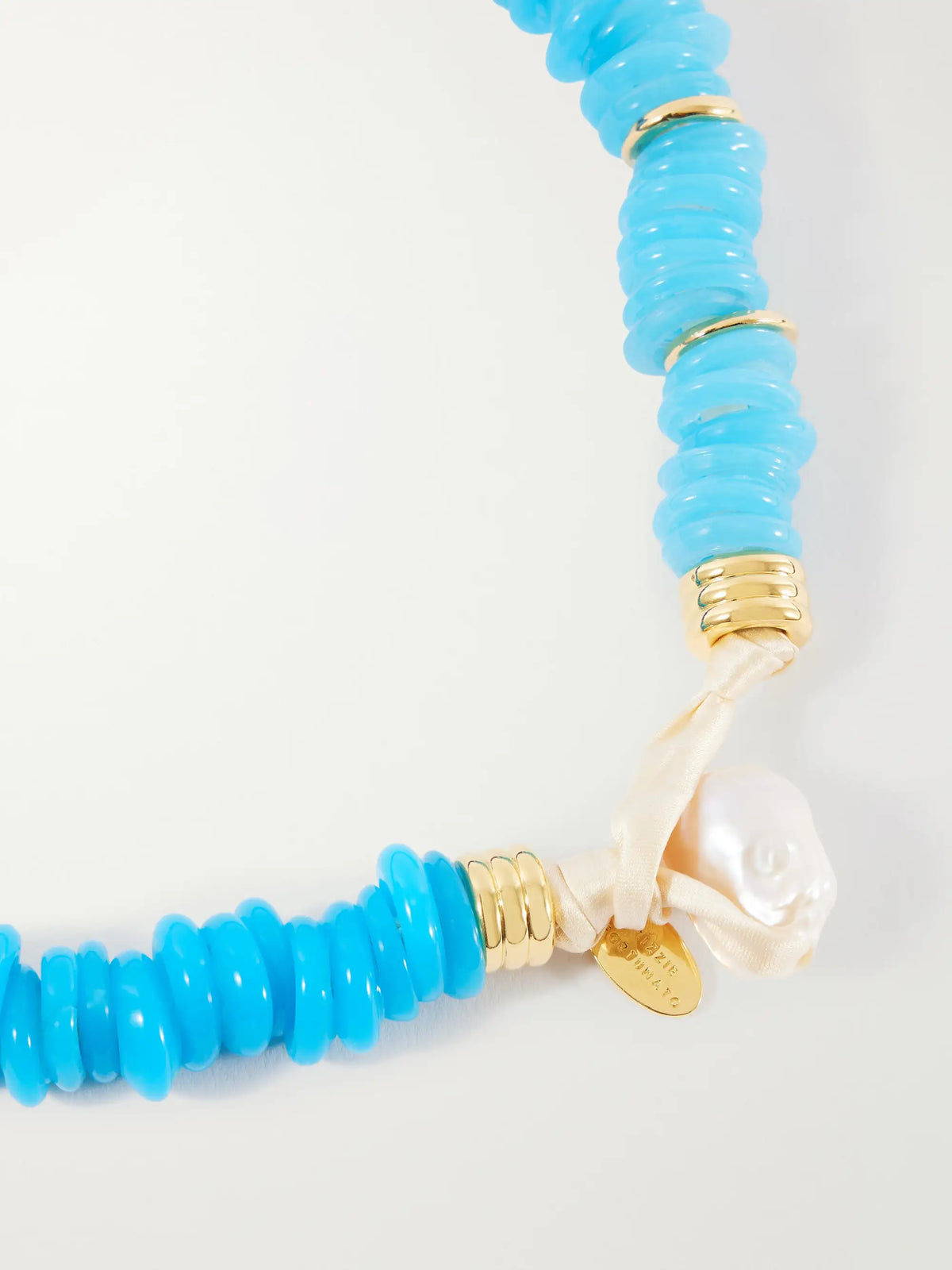 Lita Gold-plated Quartz, Pearl And Cord Beaded Necklace