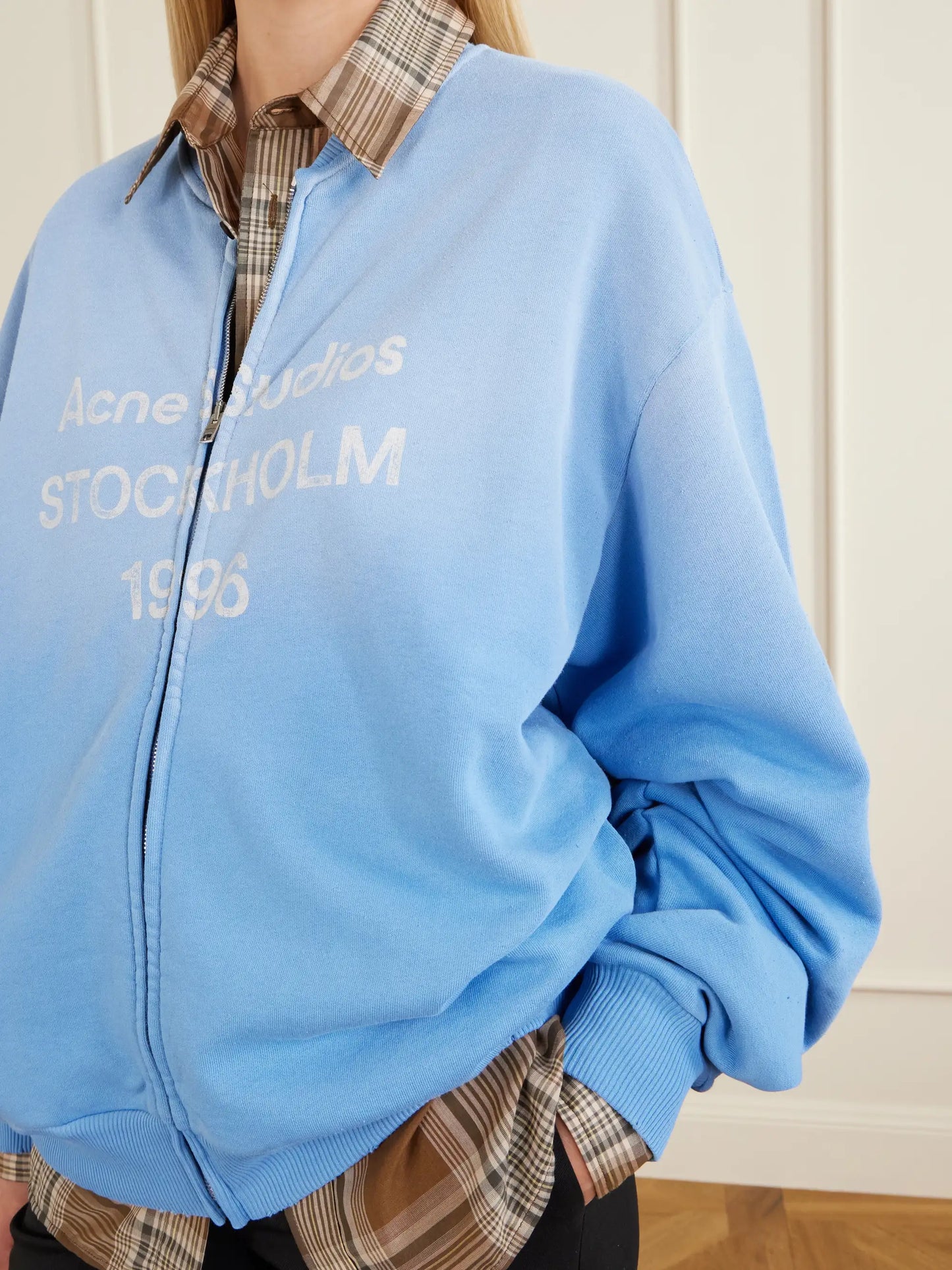 Fiah Garment-dyed Printed Cotton-blend Jersey Zip-up Sweatshirt
