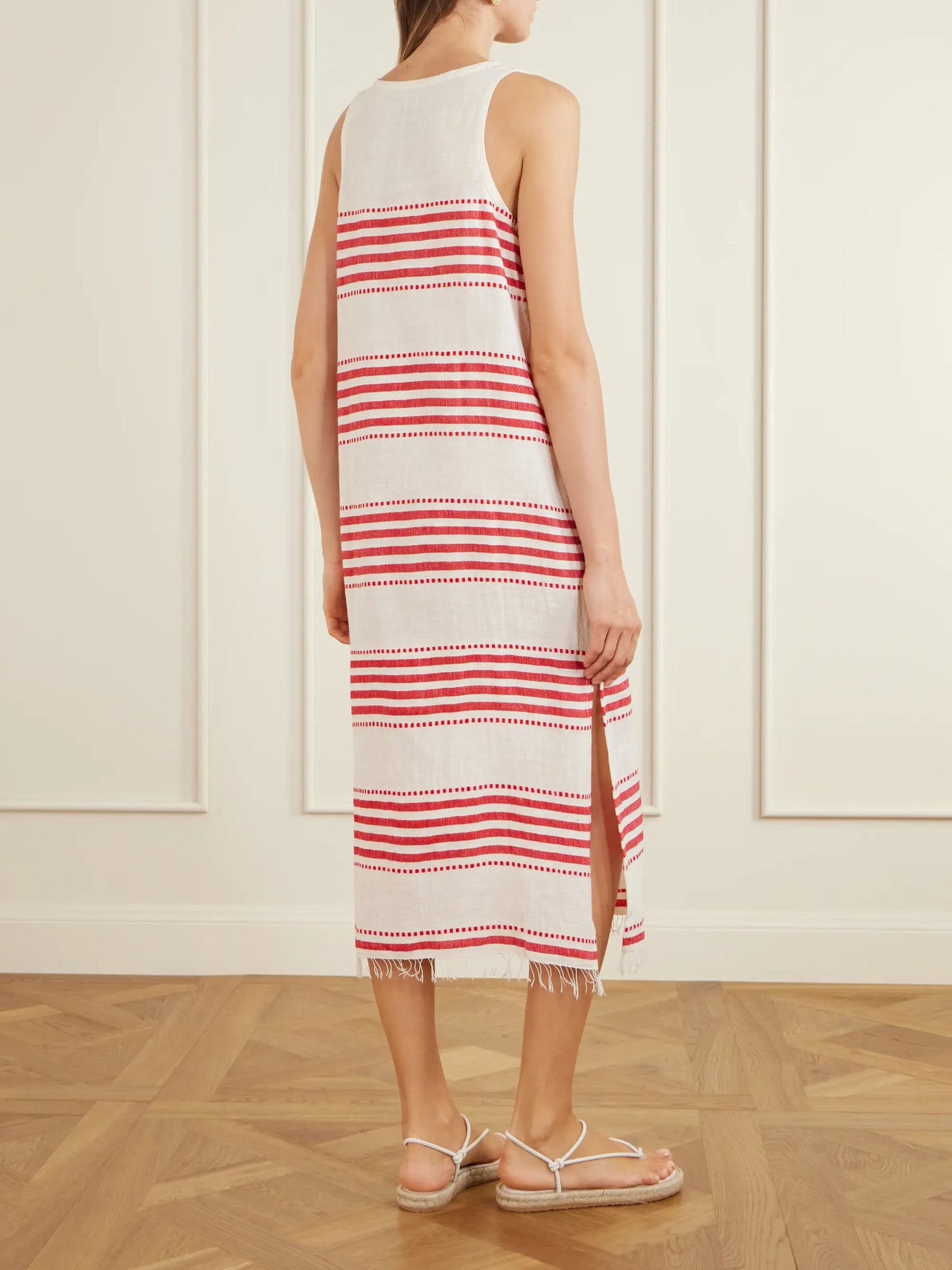Lilian Striped Cotton-blend Gauze Midi Dress