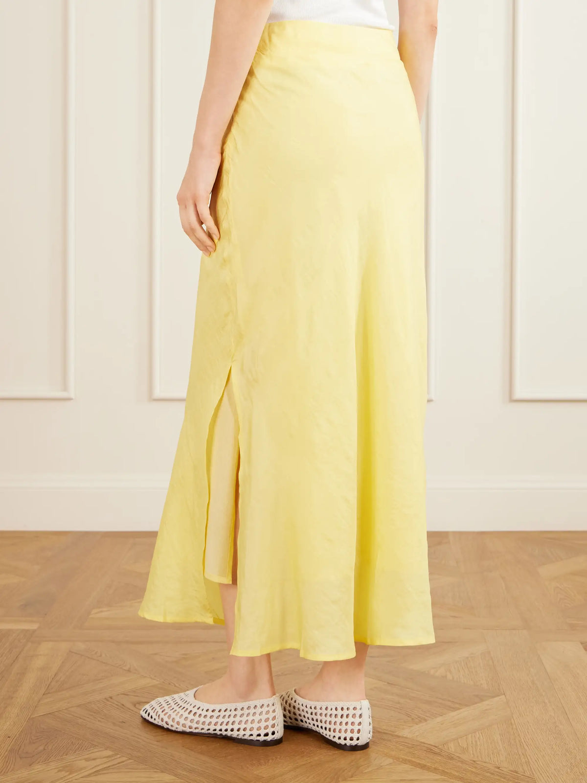 ALIX OF BOHEMIA Lyra Sunlight Silk Midi Skirt