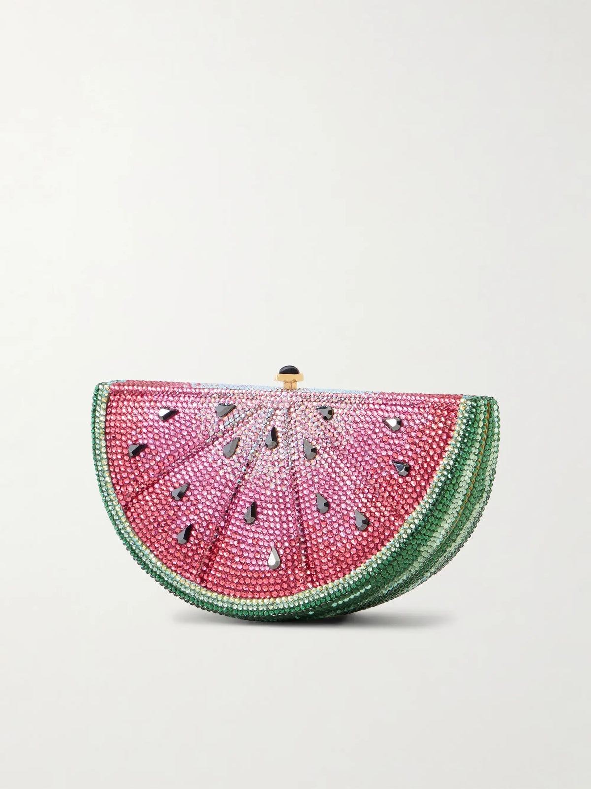 Watermelon Slice Crystal-embellished Gold-tone Clutch