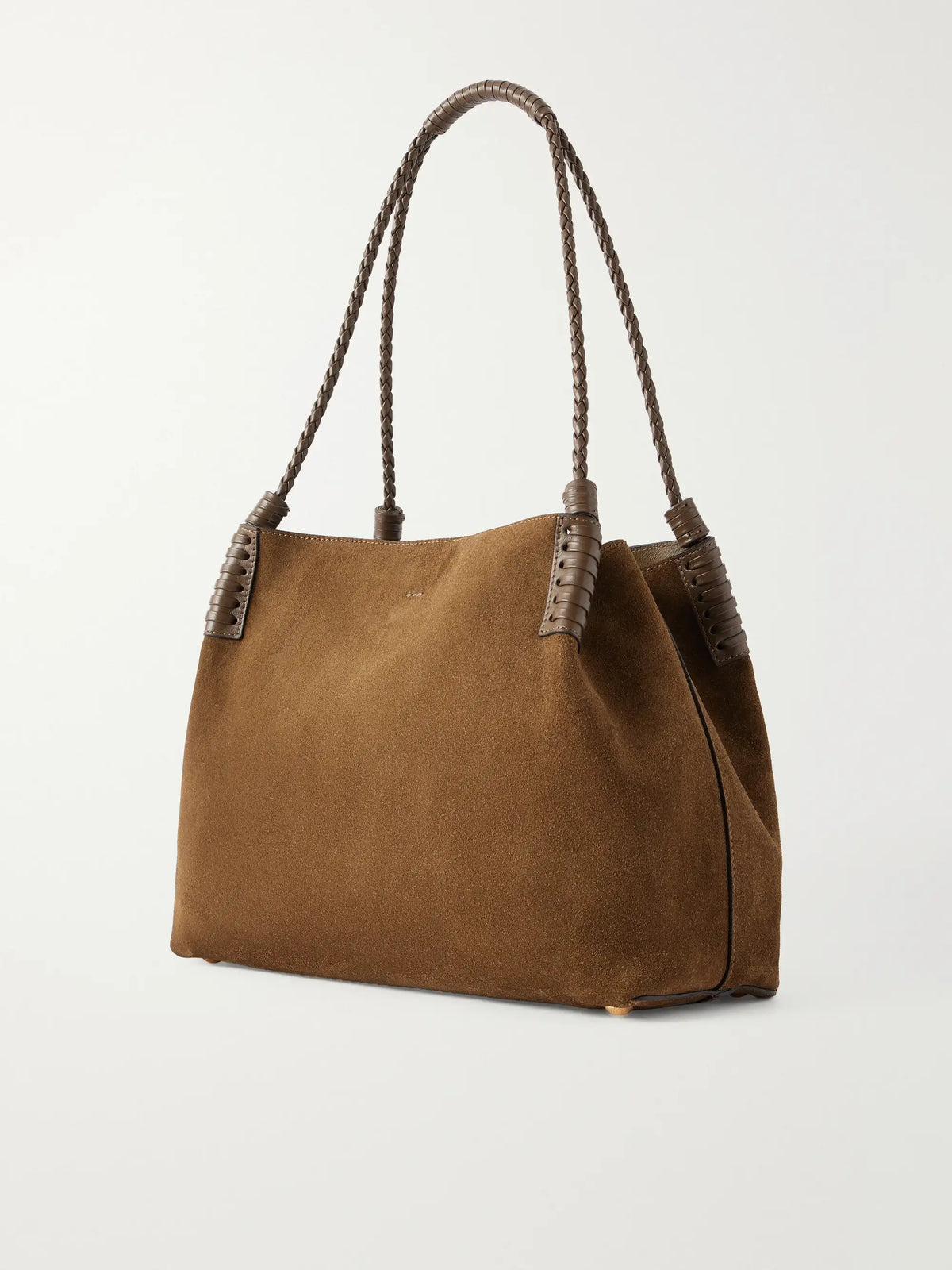 Libra Logo-debossed Leather-trimmed Suede Tote