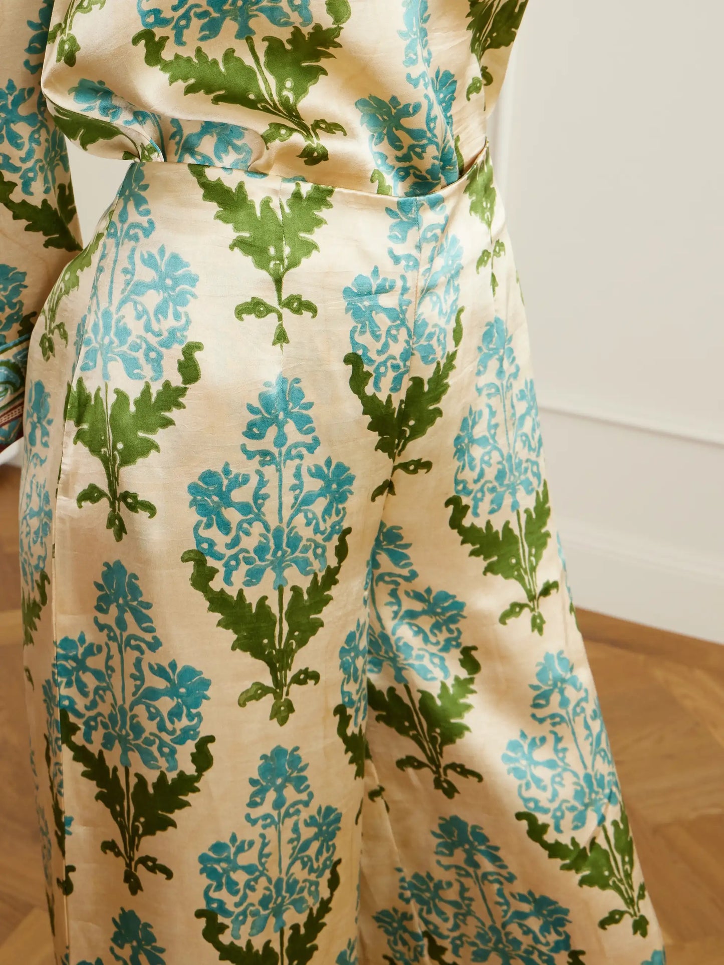 Stephan Floral-print Silk-satin Trousers