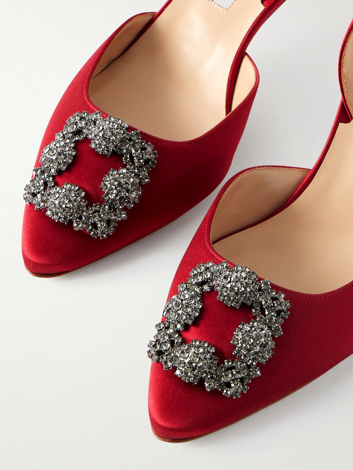 Hangisli 50 Embellished Satin Slingback Pumps