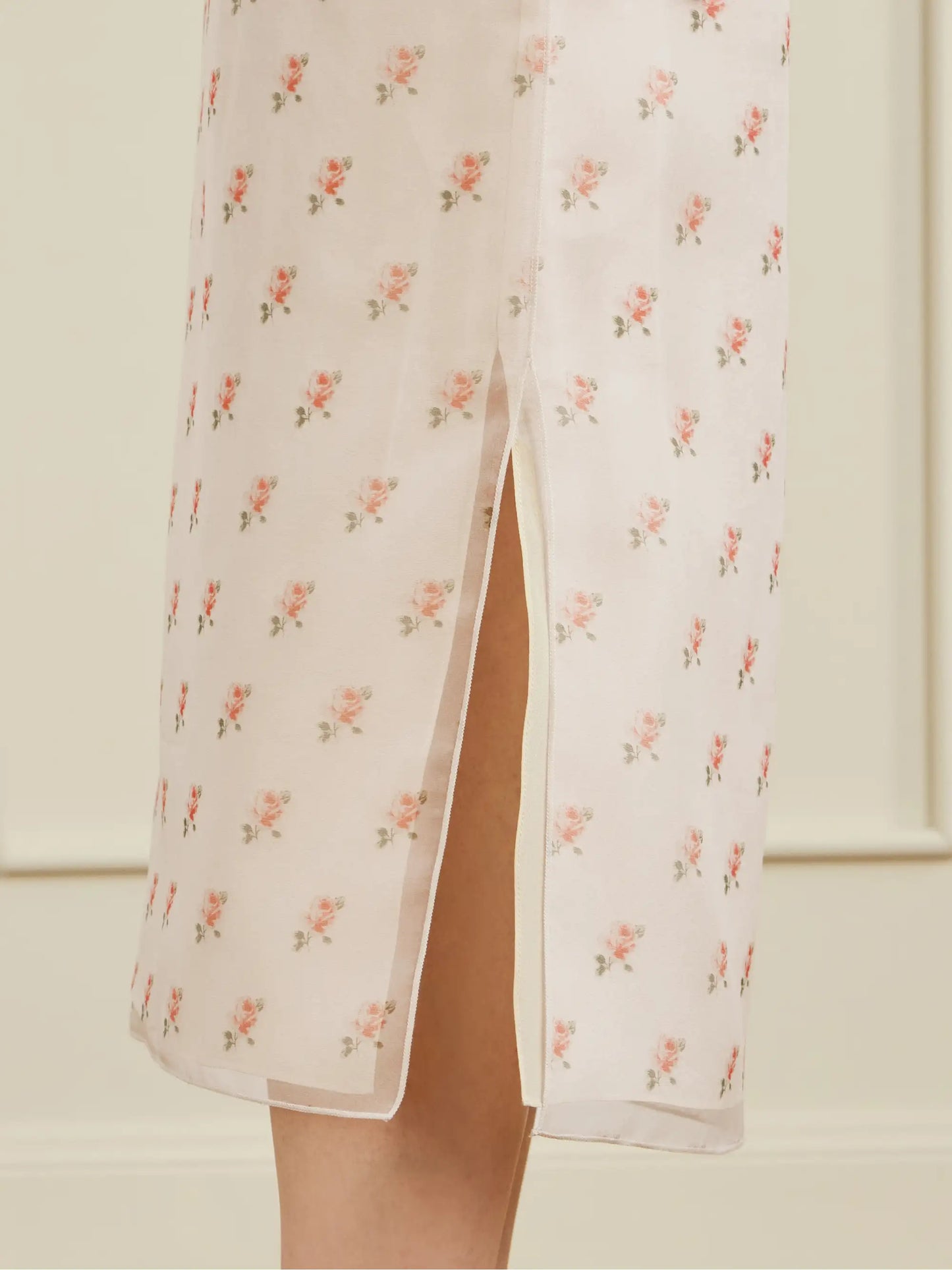 Sydni Floral-print Silk-organza Midi Skirt