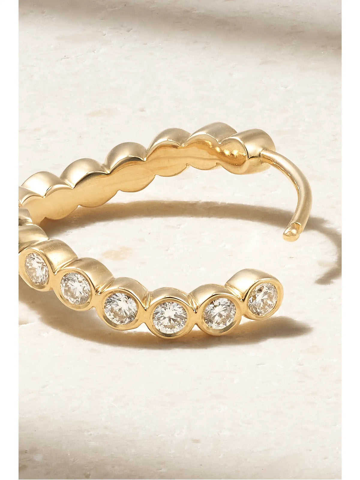 Courant D'ensemble 18-karat Recycled Gold Diamond Single Hoop Earring