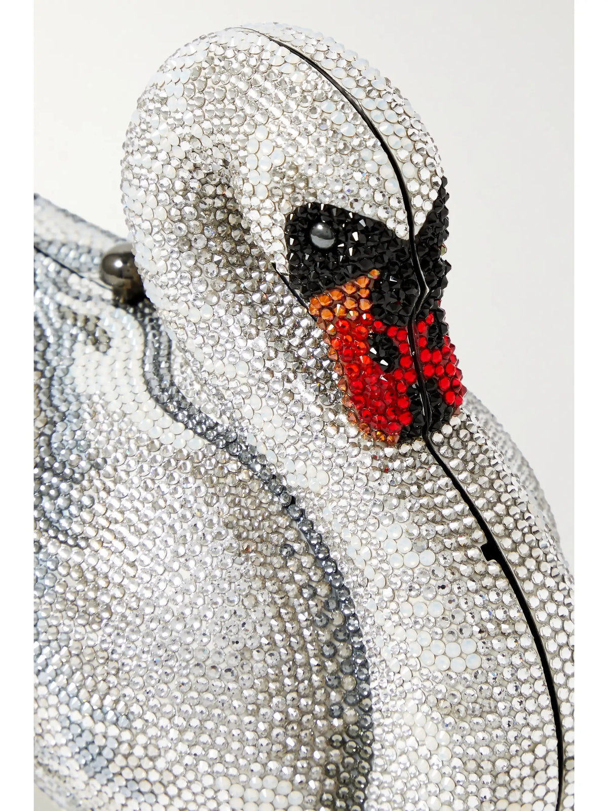 Swan Odette Crystal-embellished Silver-tone Clutch