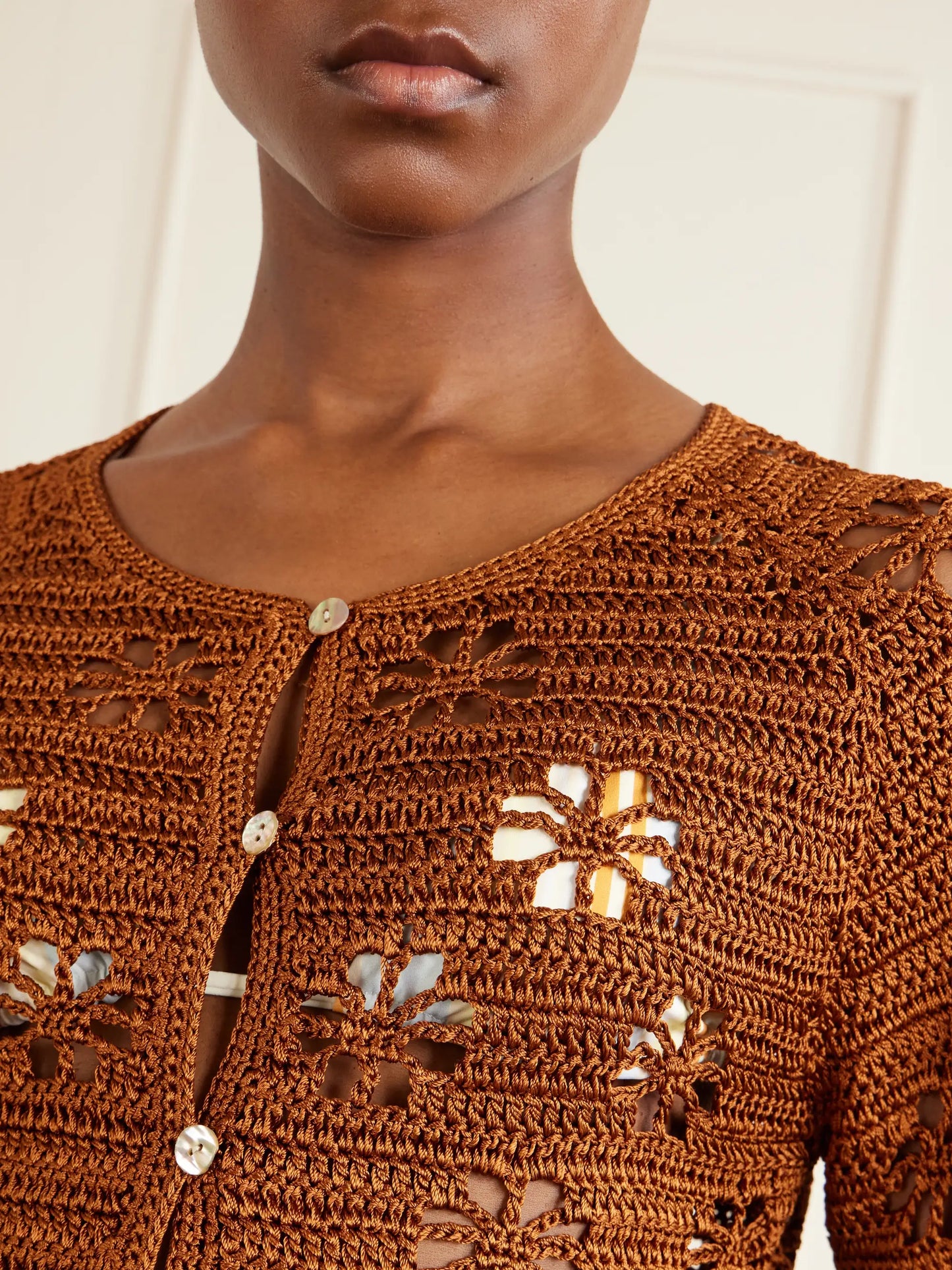 Cropped Crocheted Cardigan
