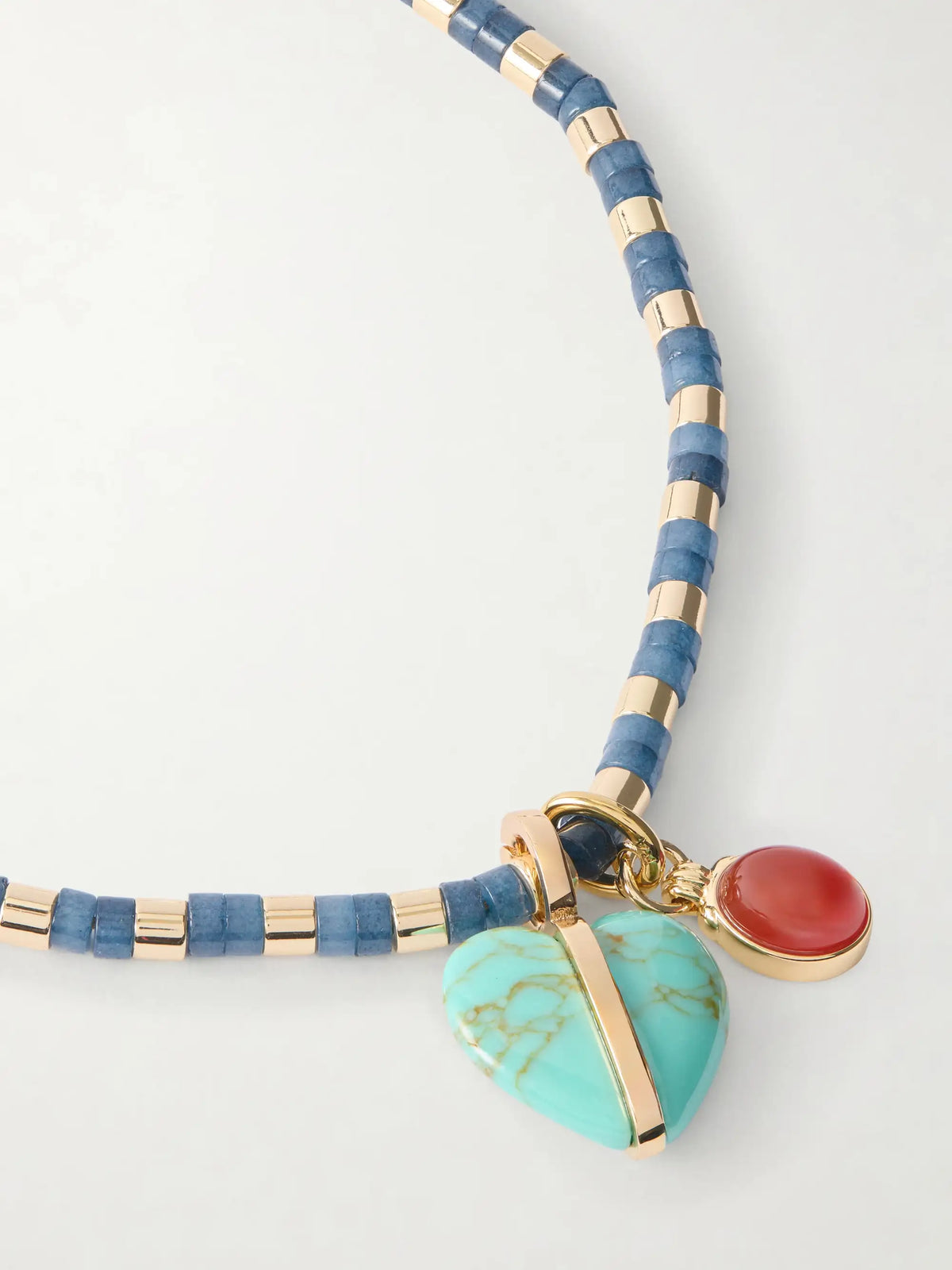 The Bar Gold-tone, Lapis Lazuli, Turquoise And Carnelian Necklace