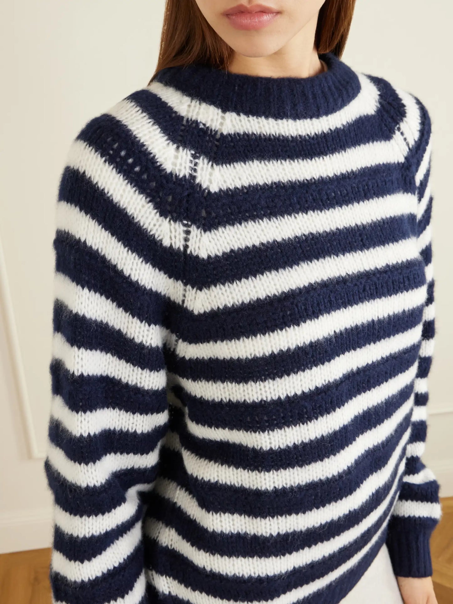 Reni Striped Cashmere And Silk-blend Sweater