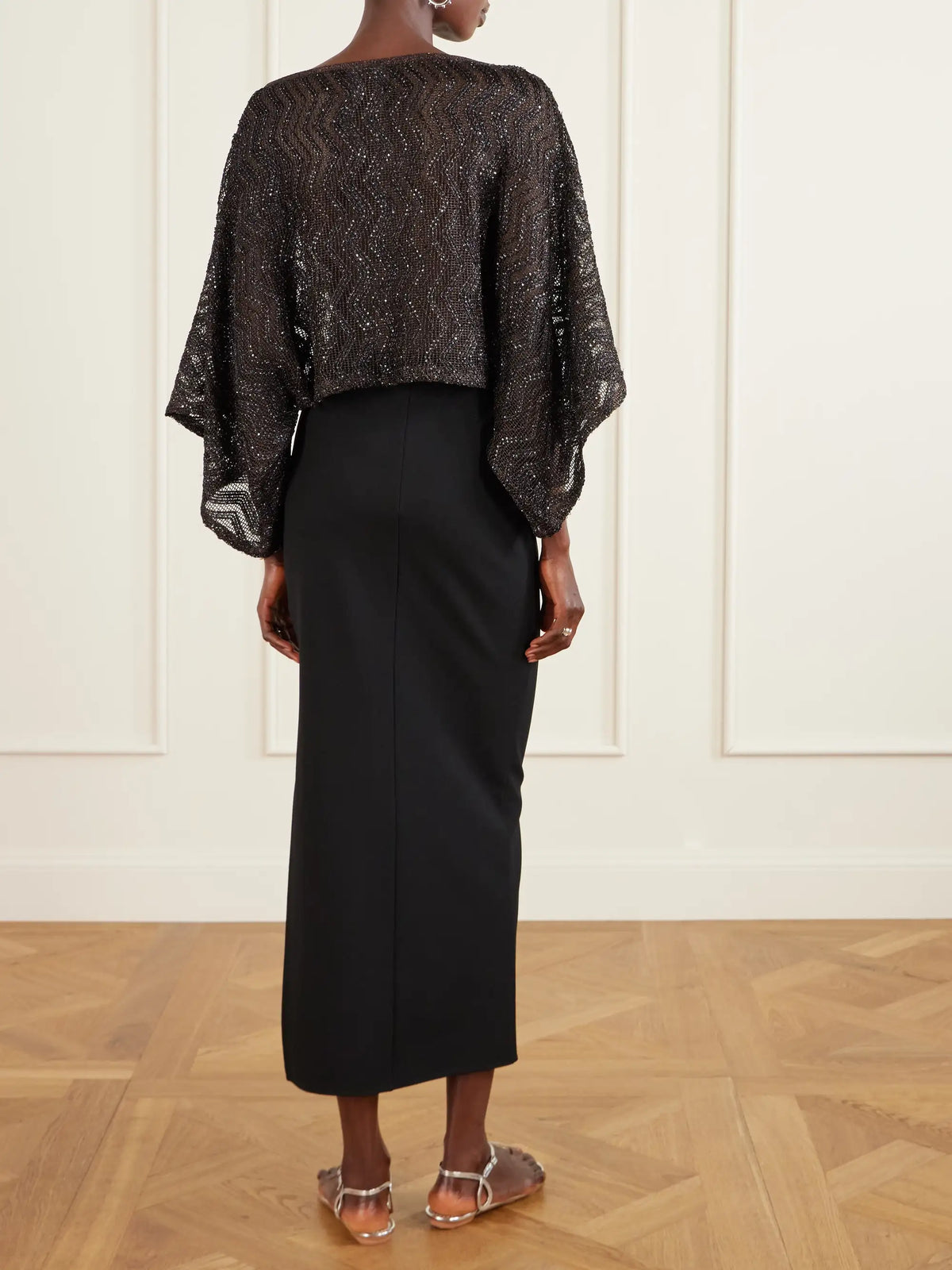 Mare Cropped Sequin-embellished Crochet-knit Top