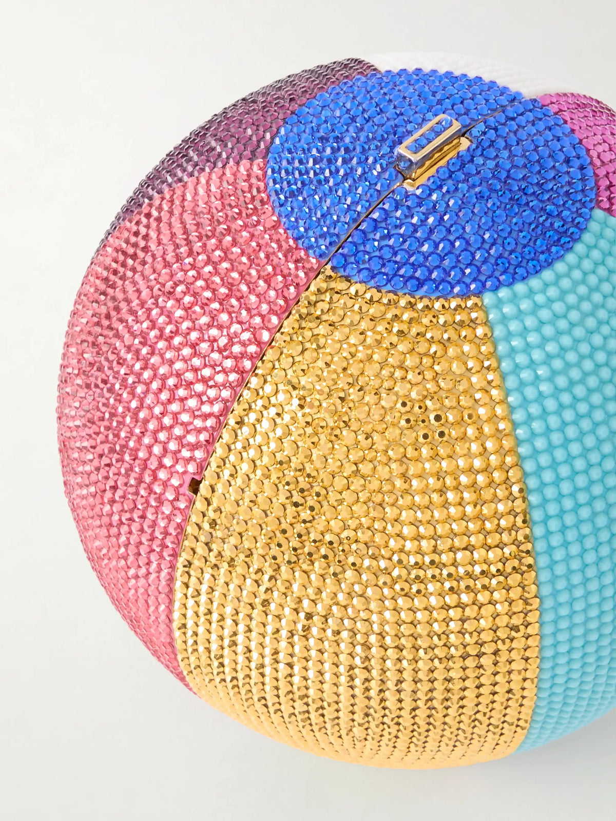 Sphere Crystal-embellished Gold-tone Clutch
