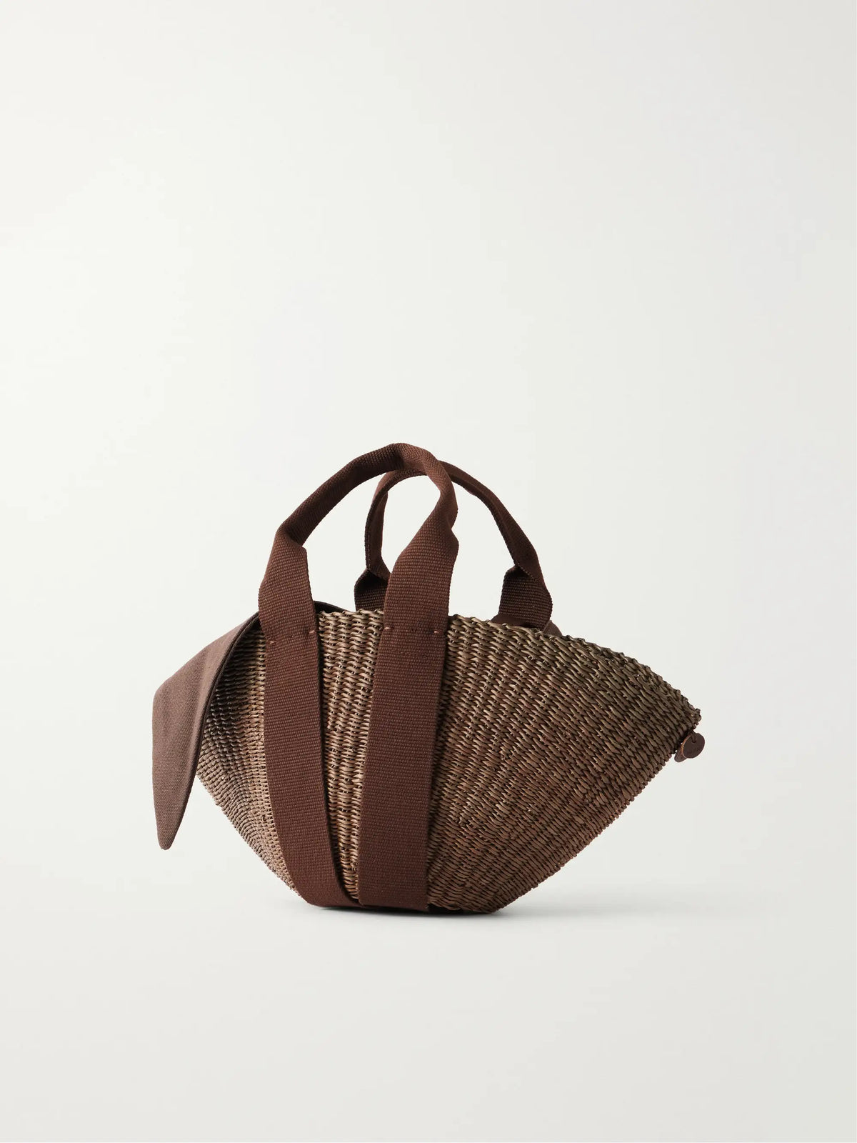 MUUÑ Sophie Mini Cotton-trimmed Raffia Tote