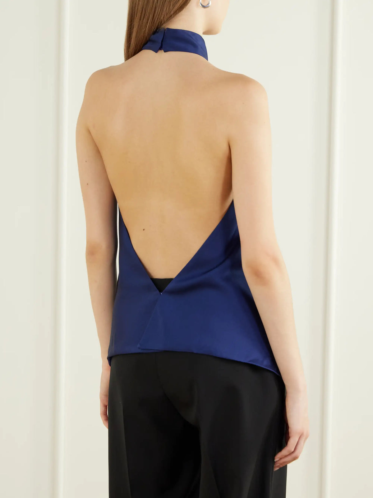 Stella McCartney Backless Satin Halterneck Blouse