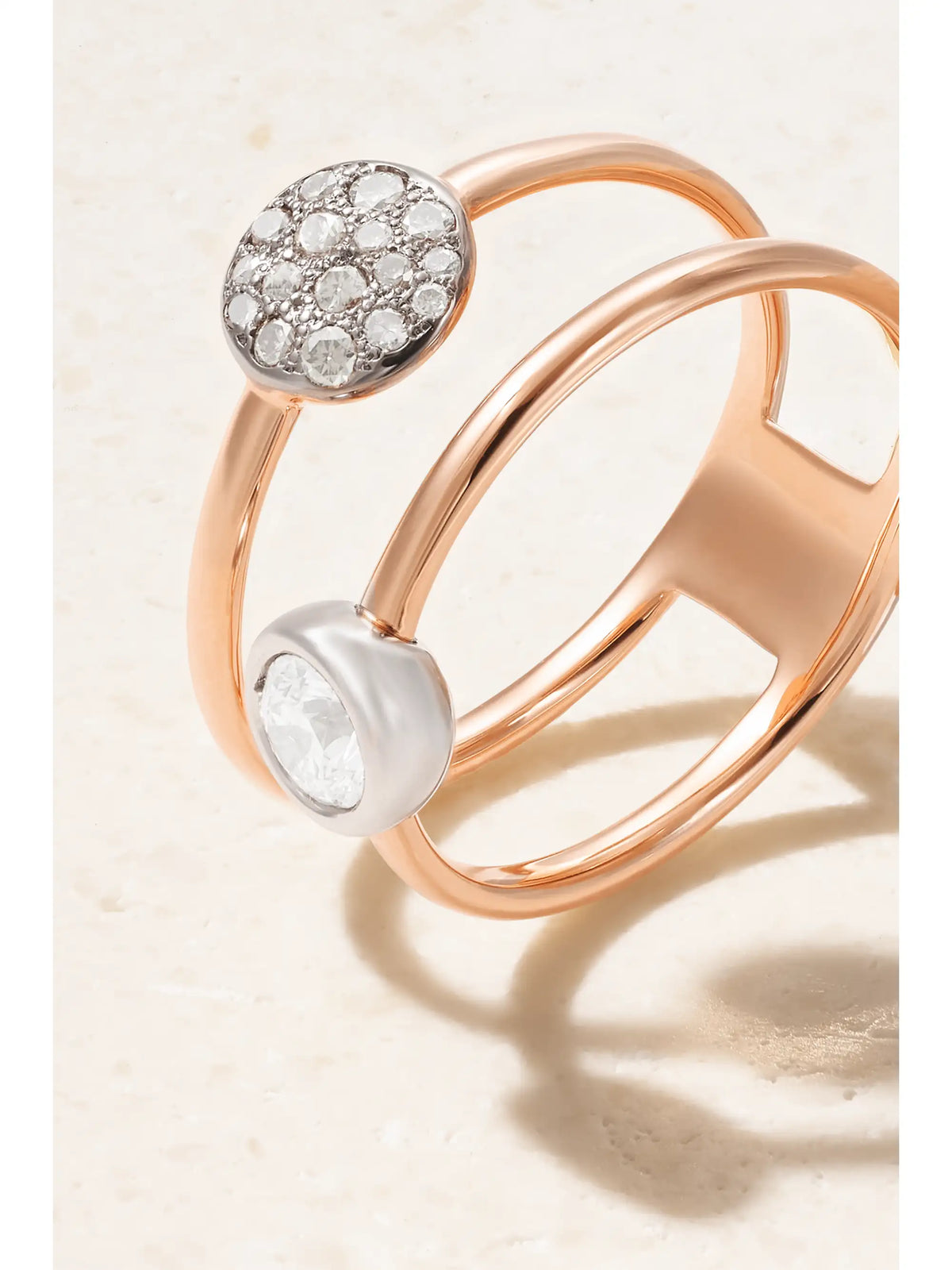 18-karat Rose And White Gold Diamond Ring