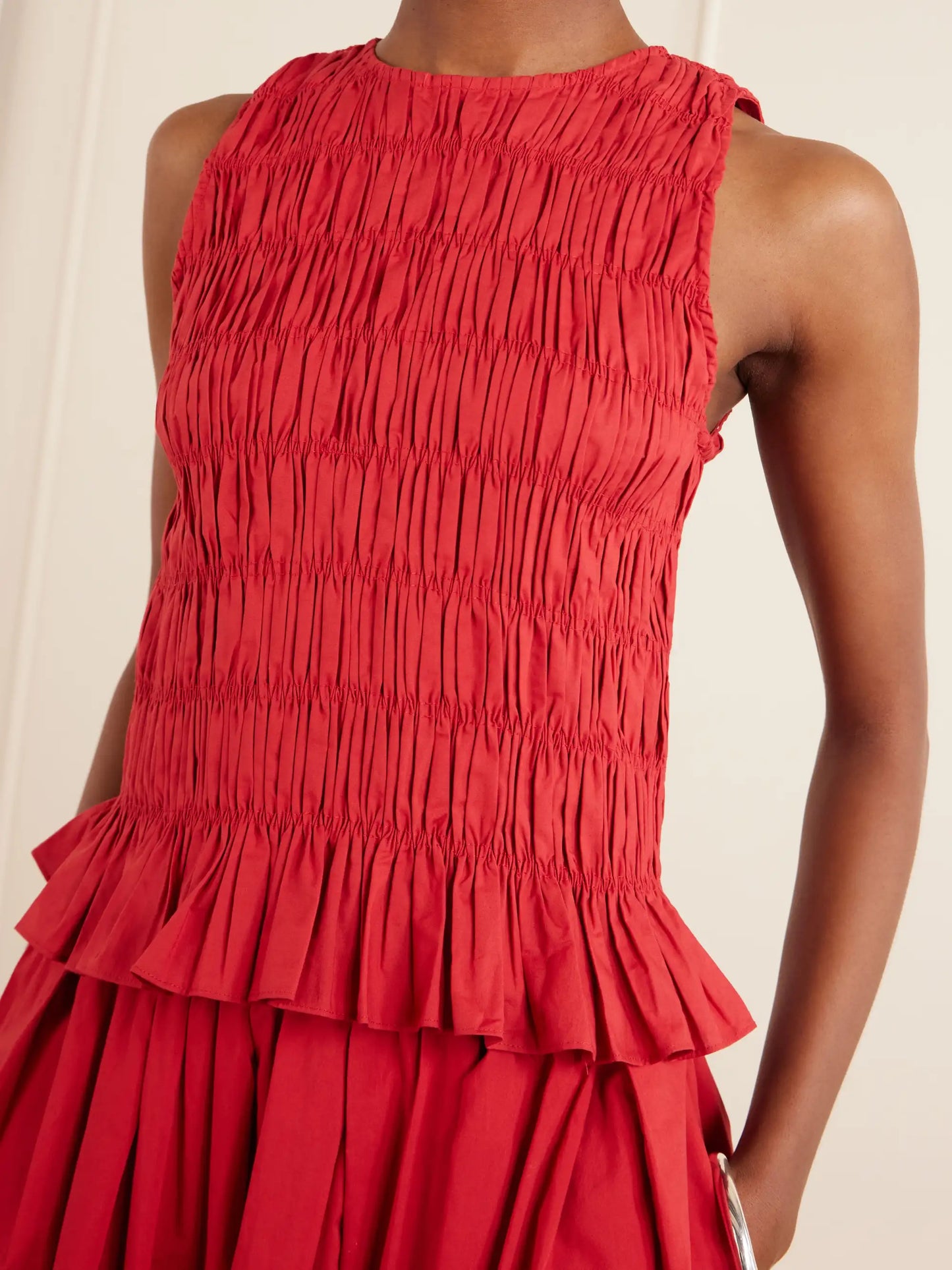 Cales Shirred Cotton Top