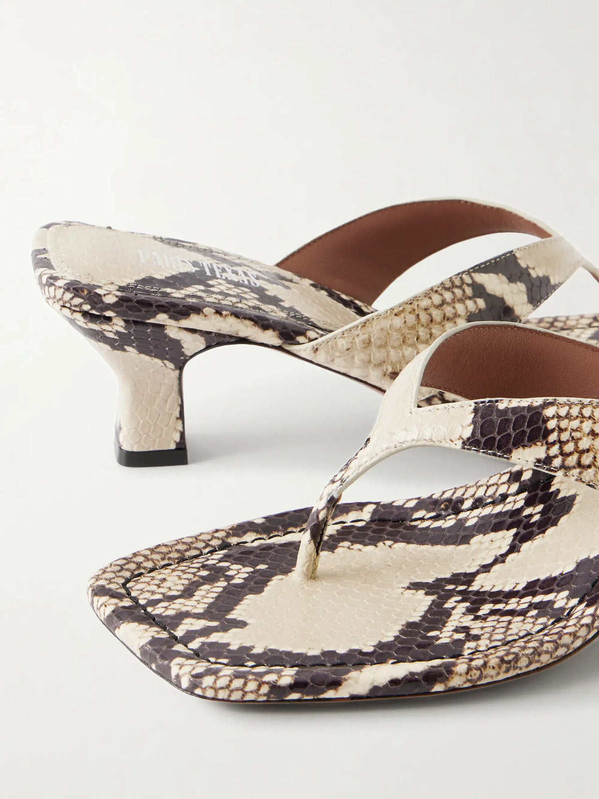 Portofino 50 Snake-effect Leather Mules