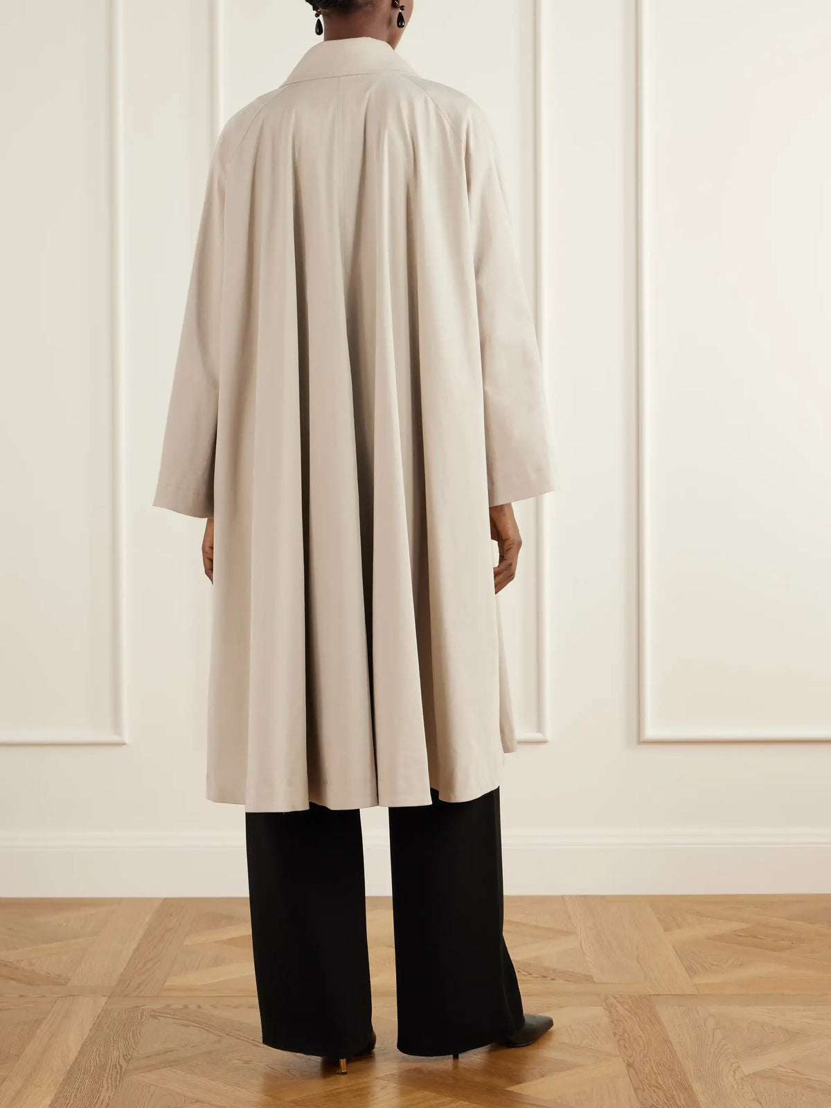 Nour Hammour Jane Graceful Pleated Cotton-blend Coat