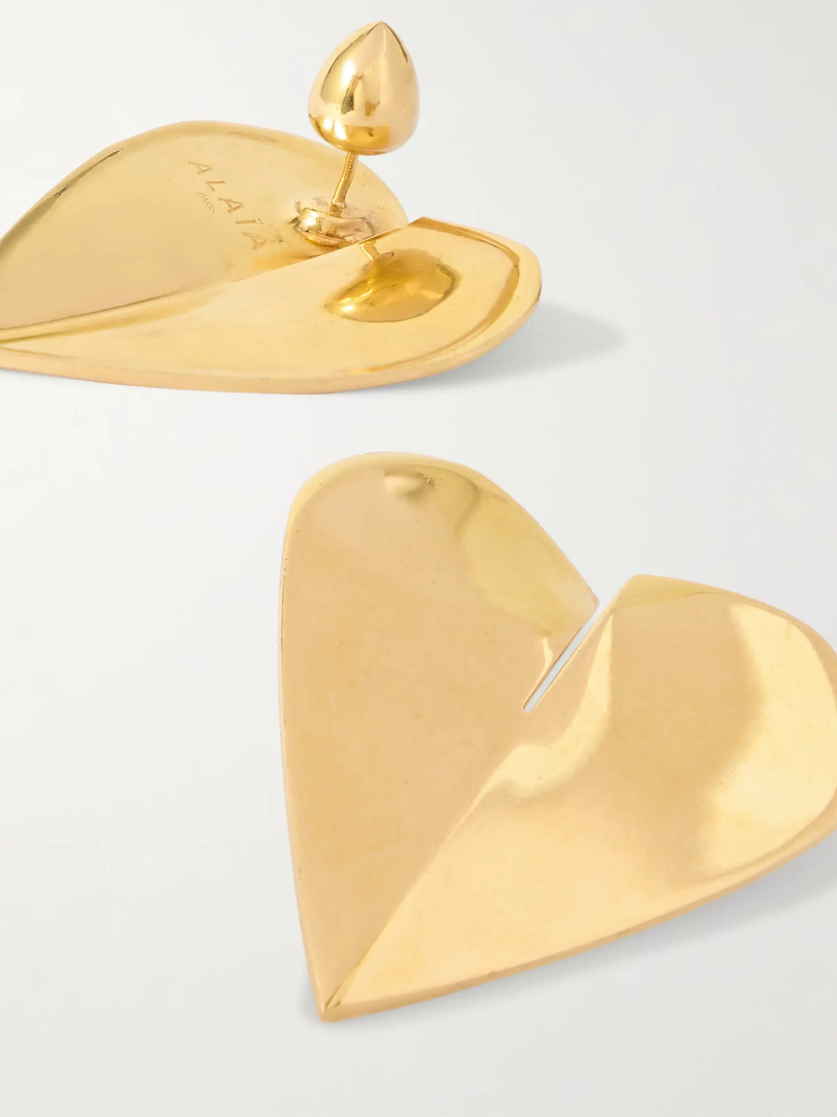 Torn Heart Oversized Gold-tone Earrings
