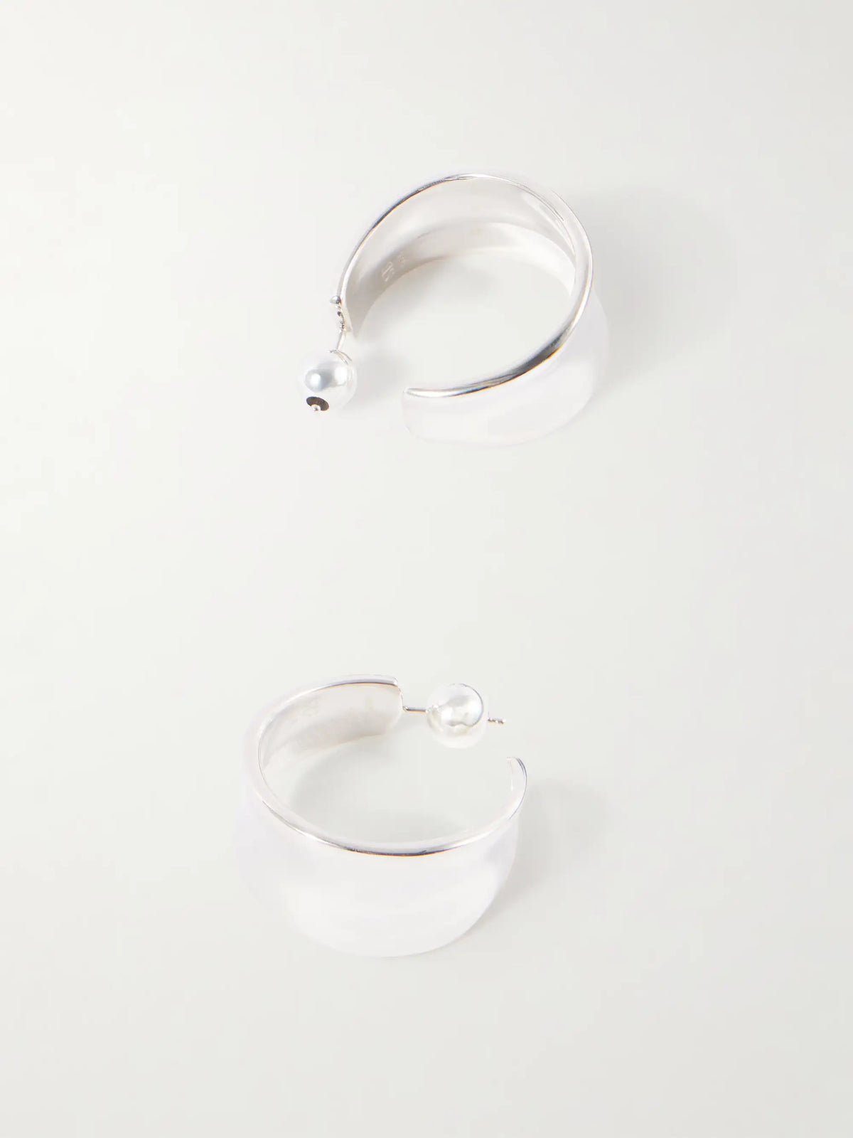 Large Wave Sterling Silver Hoop Earrings