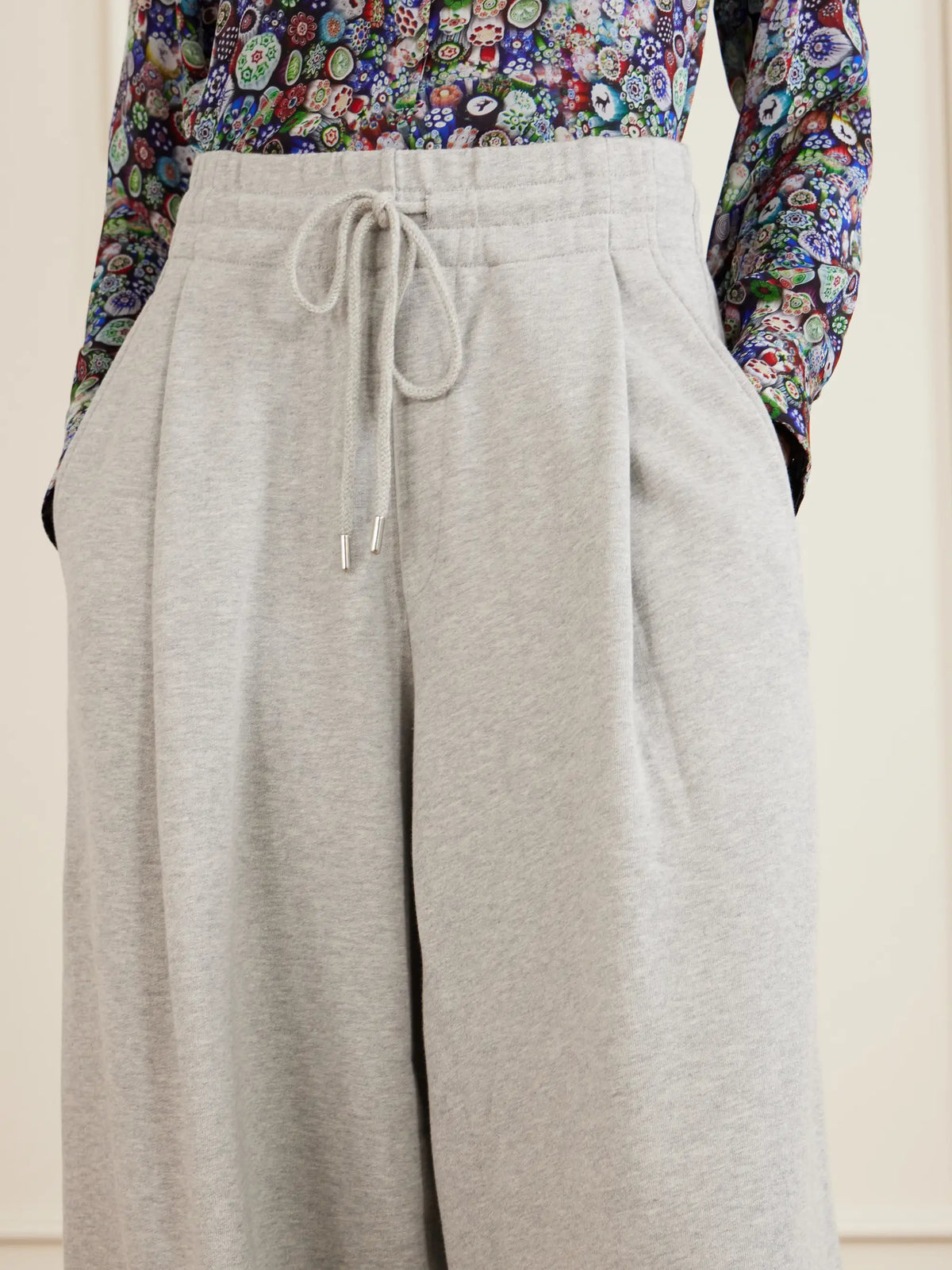Cotton-jersey Wide-leg Track Pants