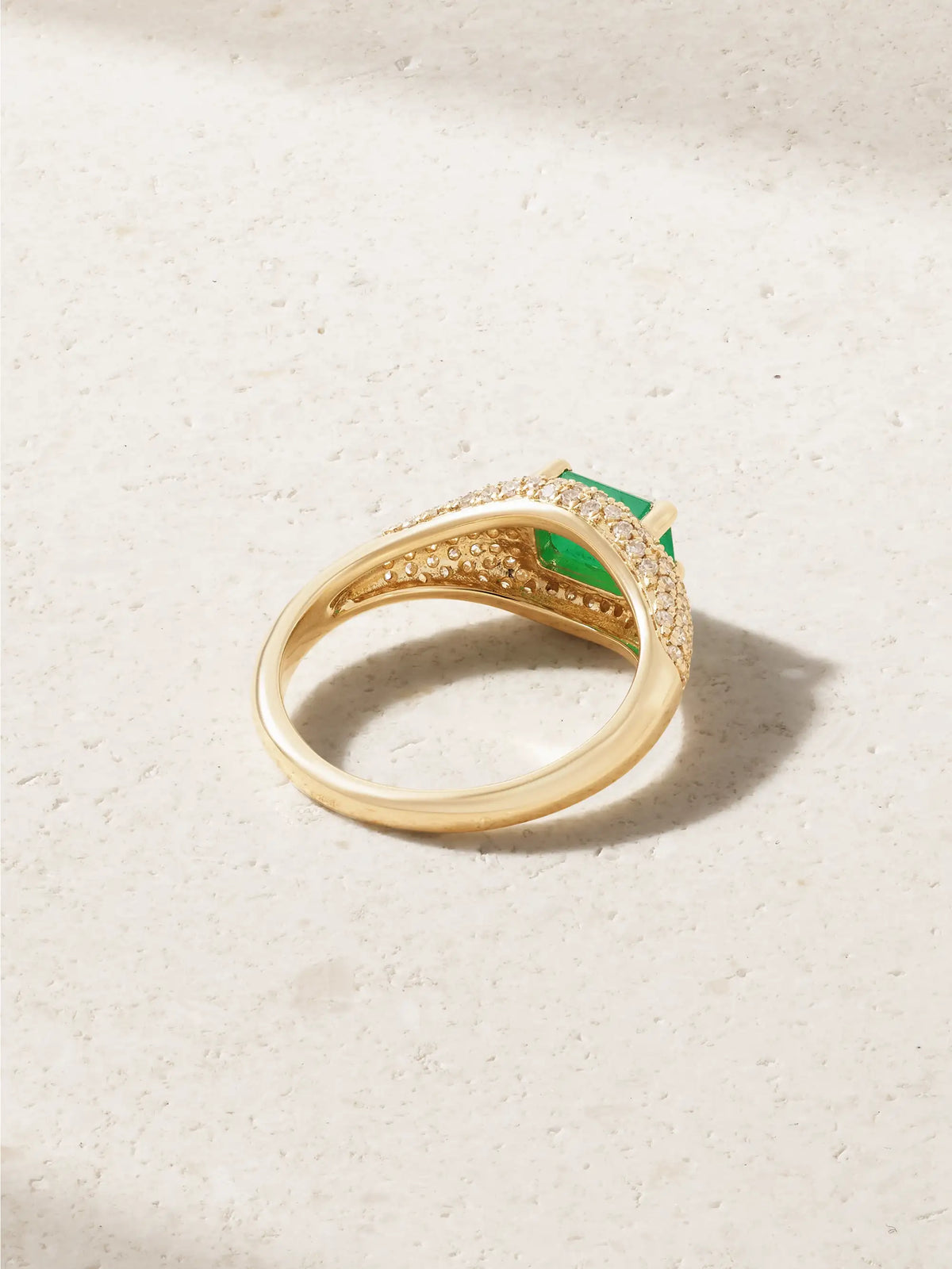 Claudia 14-karat Gold, Diamond And Emerald Signet Ring