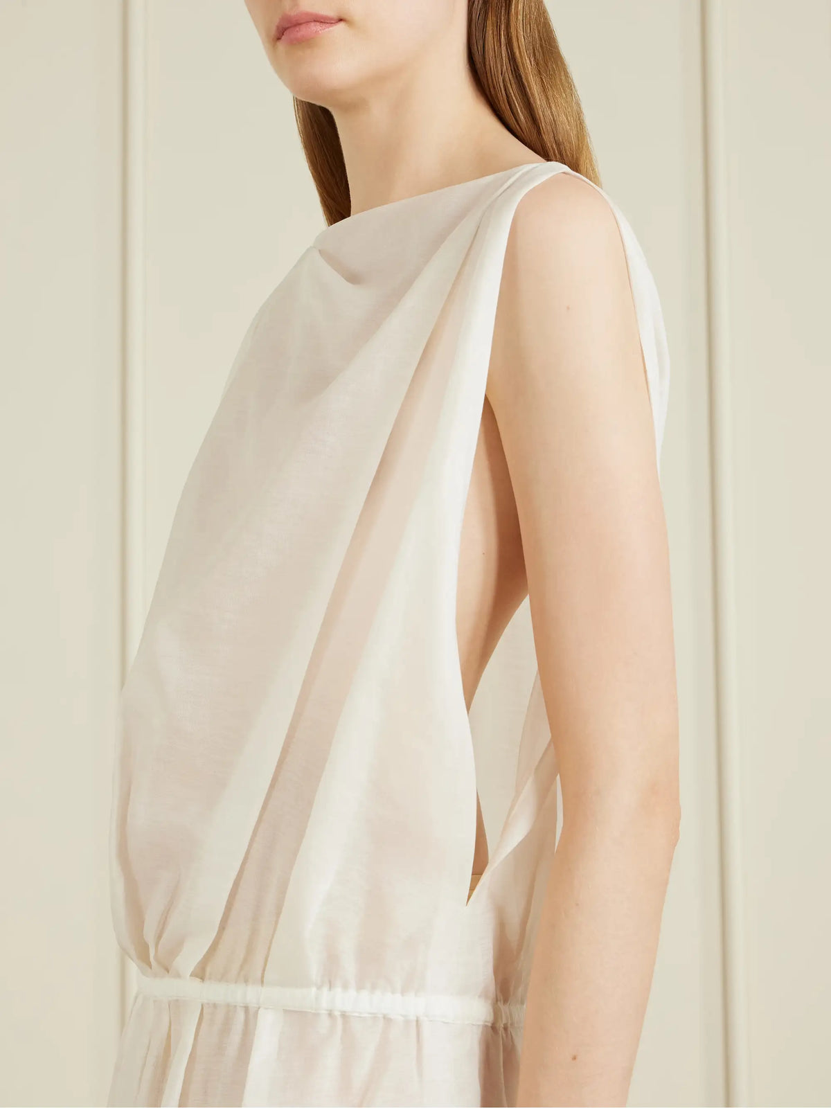 KHAITE Tia Cotton And Silk-blend Midi Dress