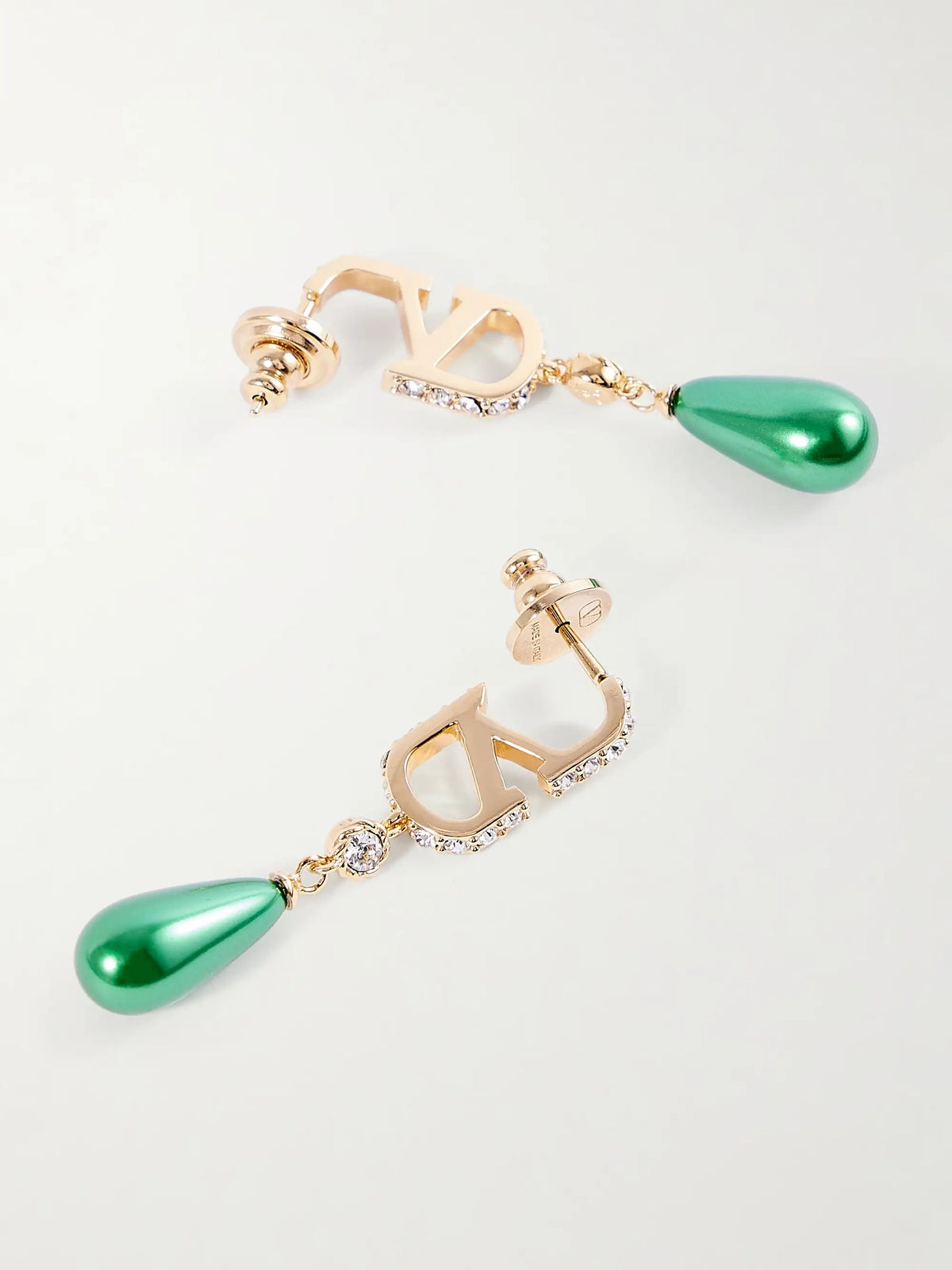 Gold-tone Beaded Crystal Earrings