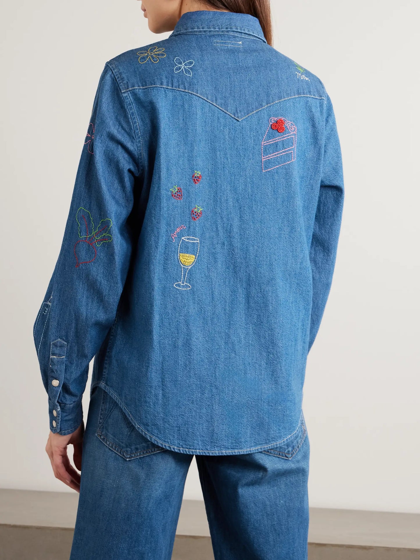 All My Eyes Embroidered Denim Shirt