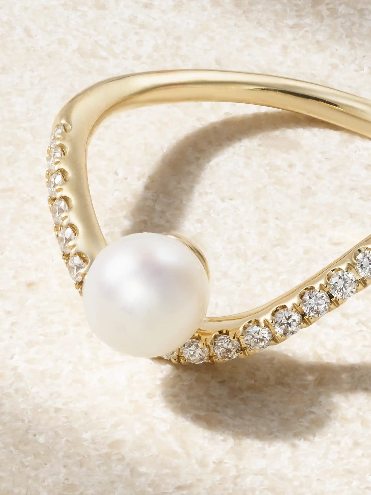 14-karat Gold, Diamond And Pearl Ring