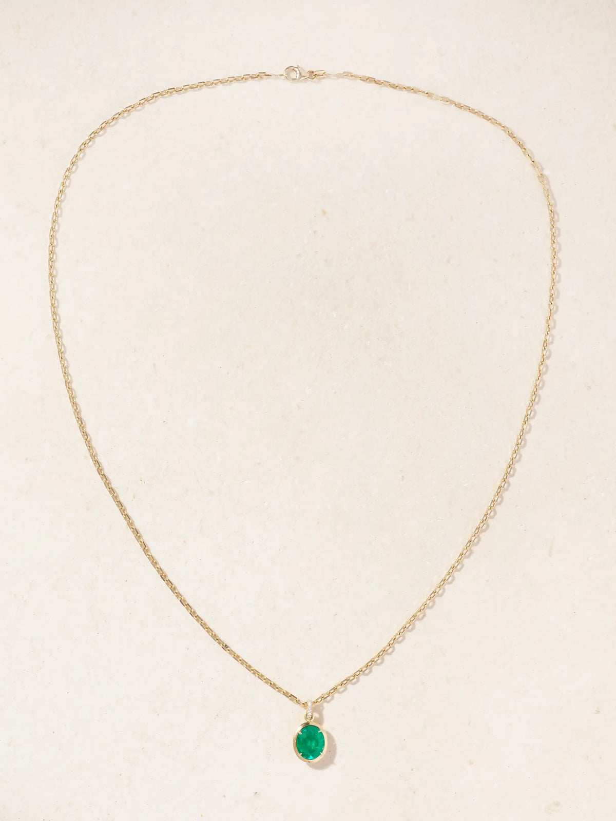 18-karat-gold, Emerald And Diamond Necklace