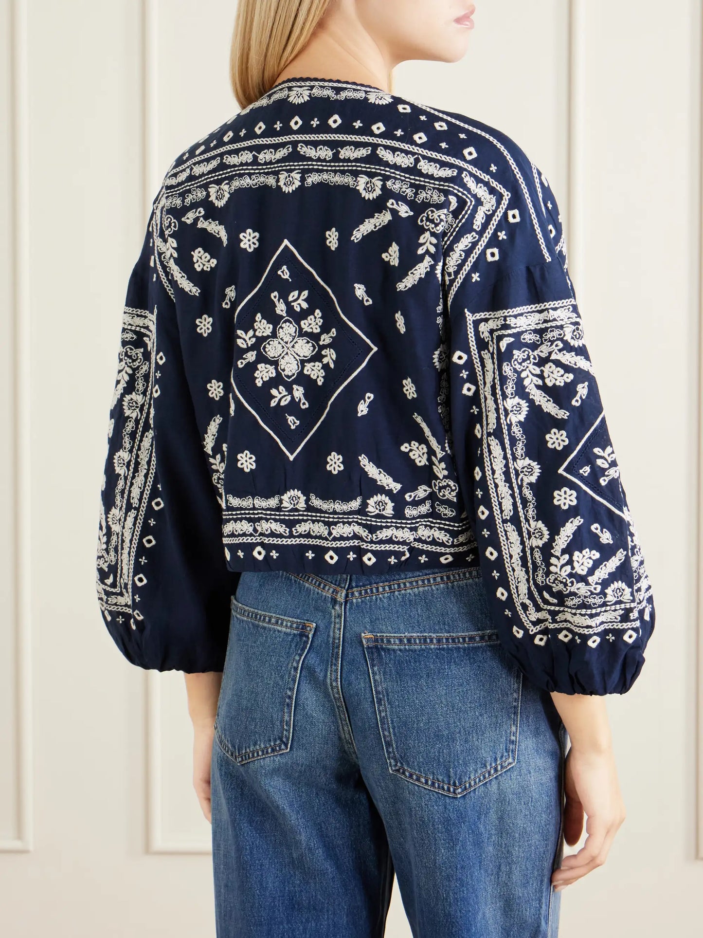 Drake Cropped Embroidered Cotton-blend Poplin Jacket