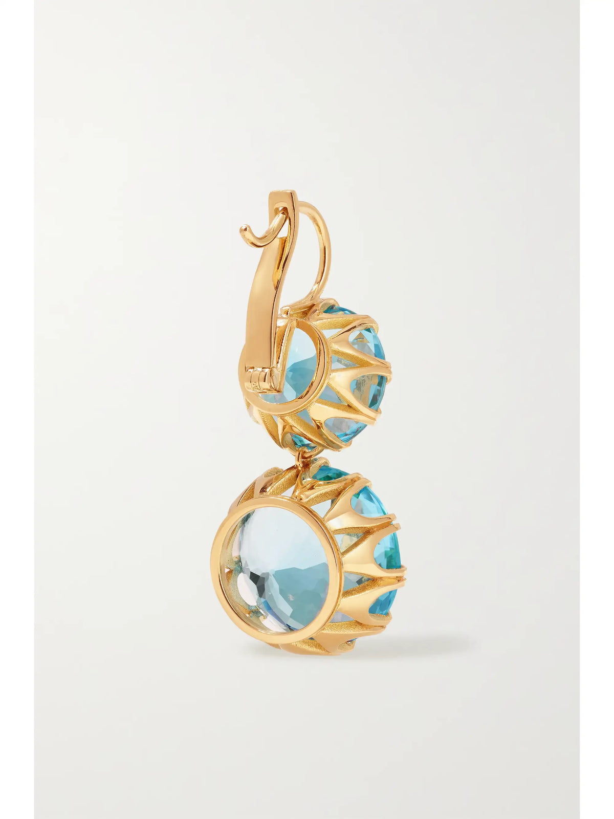 Crown 18-karat Gold Topaz Earrings