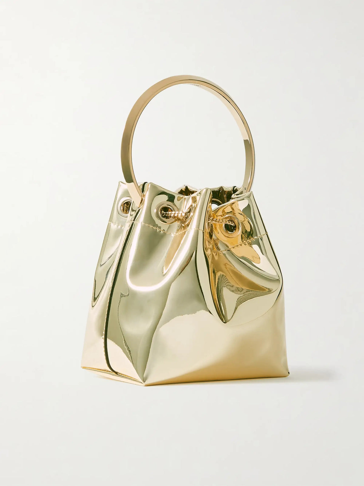 Bon Bon Metallic Mirrored-leather Bucket Bag