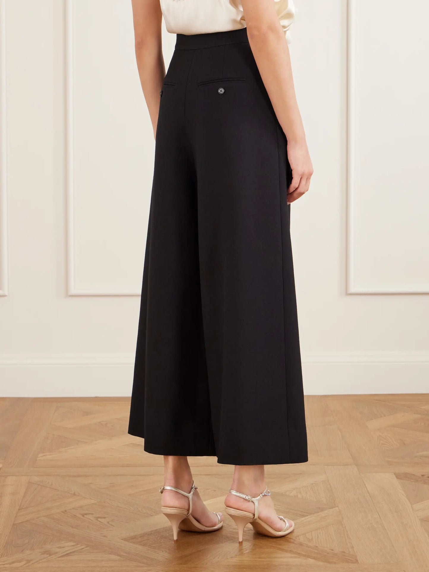 Wide-leg Wool Crepe Pants
