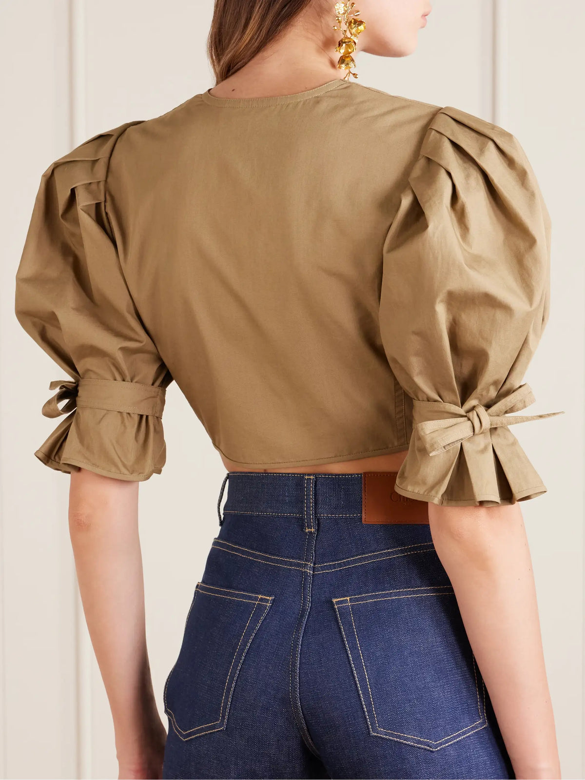 Chloé Cropped Cotton-poplin Top