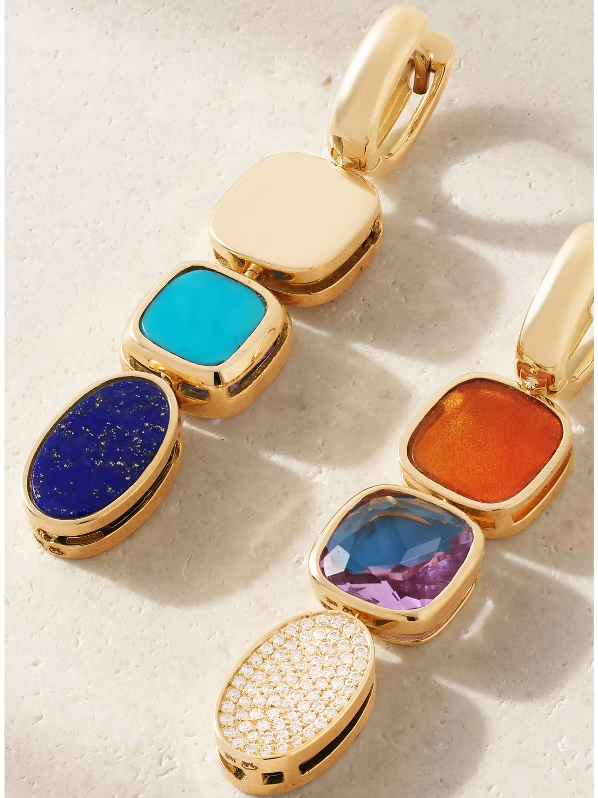 Marla Aaron 18-karat Gold Multi-stone Earrings