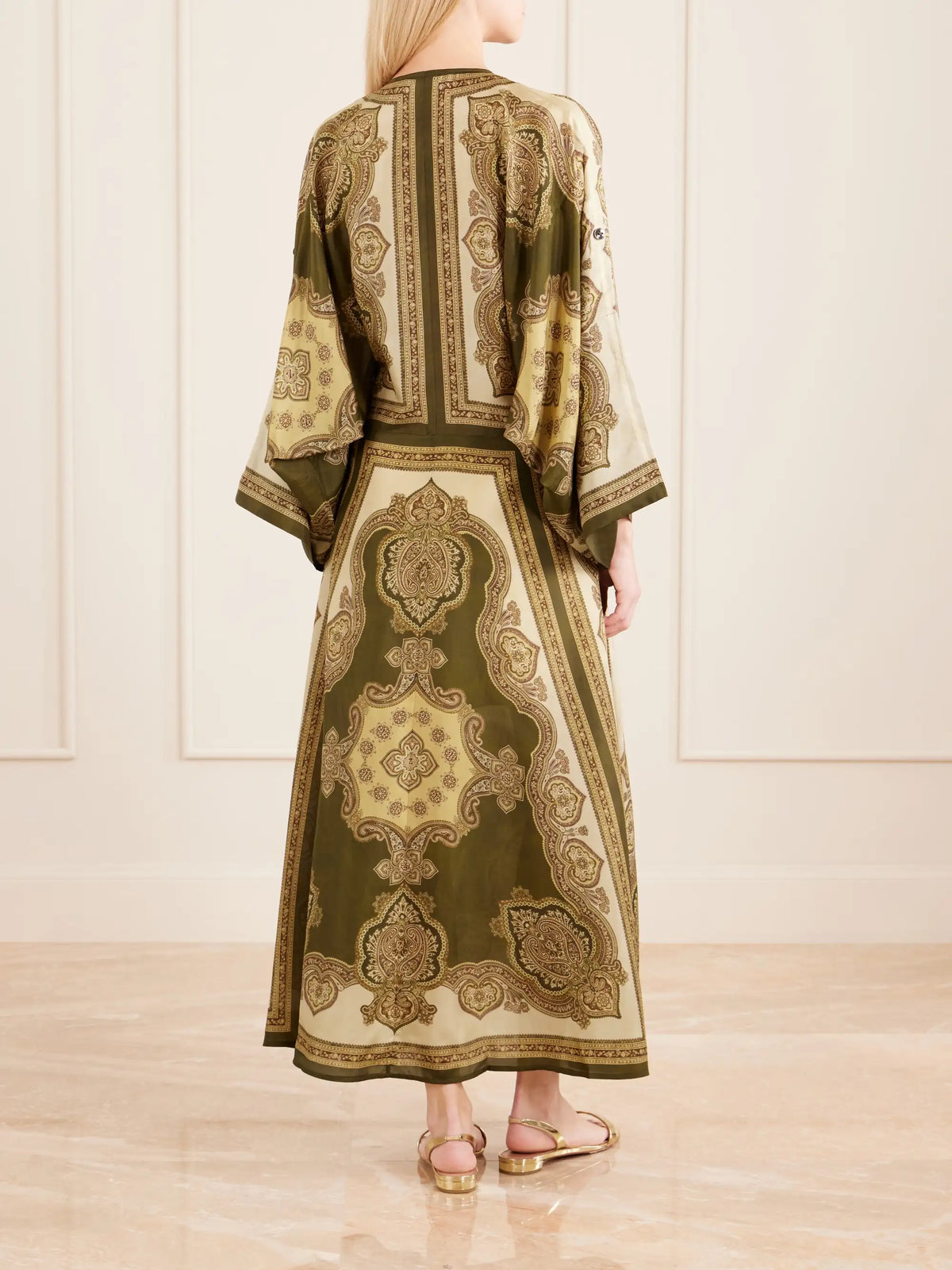 Zimmermann Mahon Printed Silk-satin Midi Dress