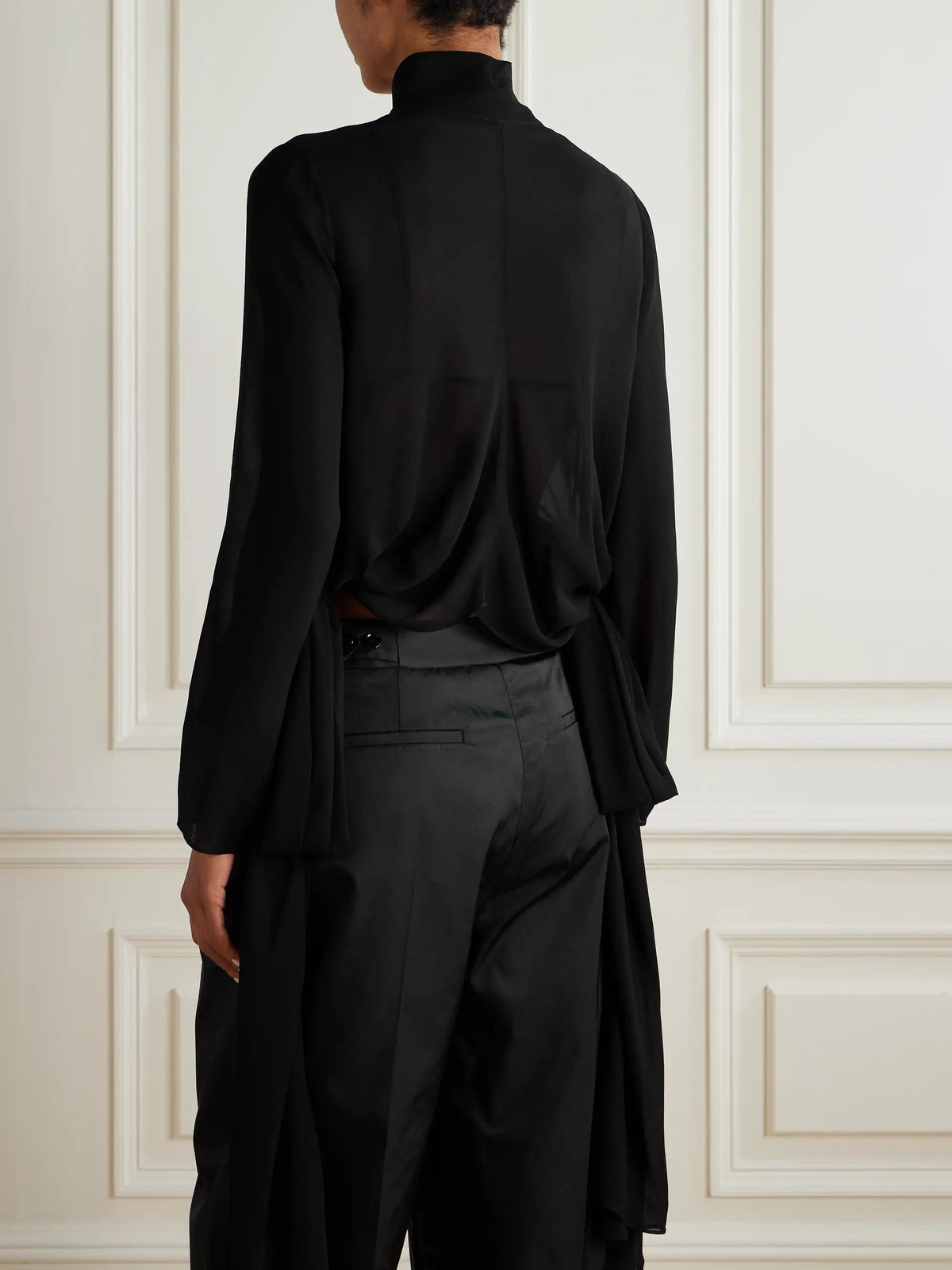 Alaïa Knotted Crepe De Chine Blouse