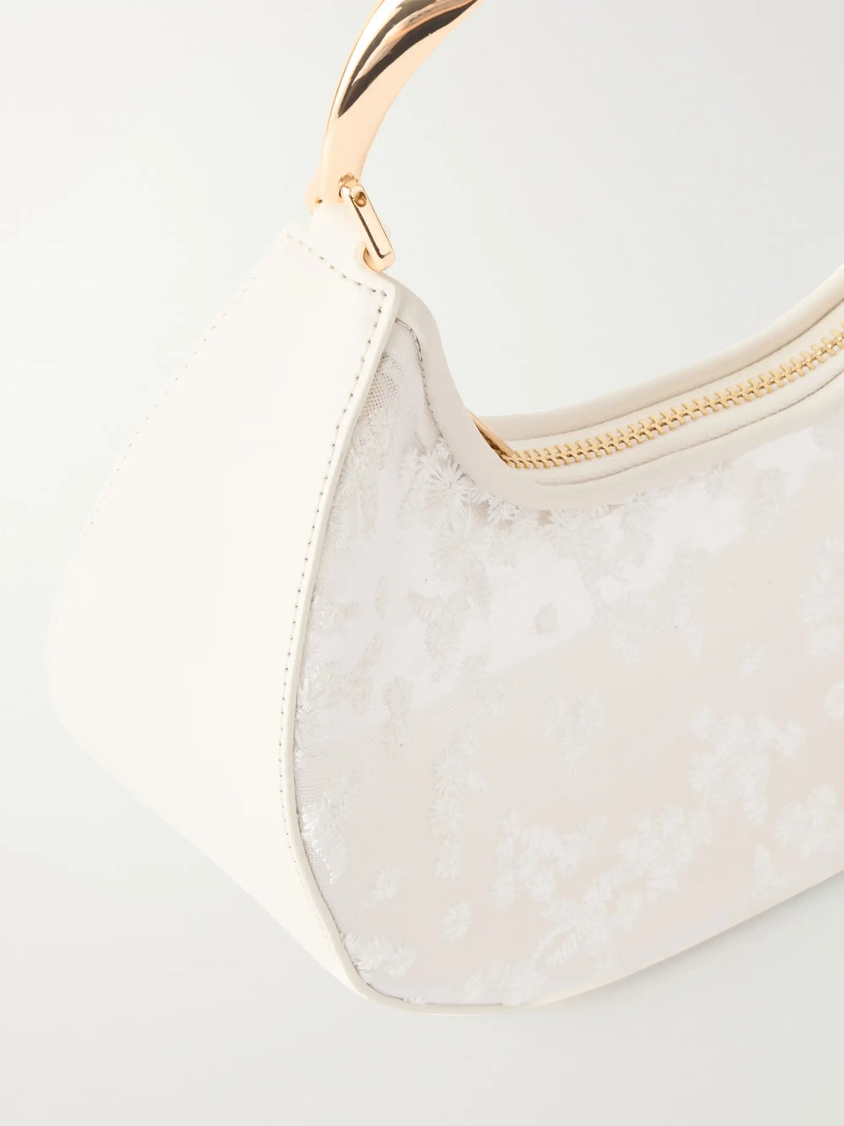 Nixi Twist Leather-trimmed Embroidered Mini Bag