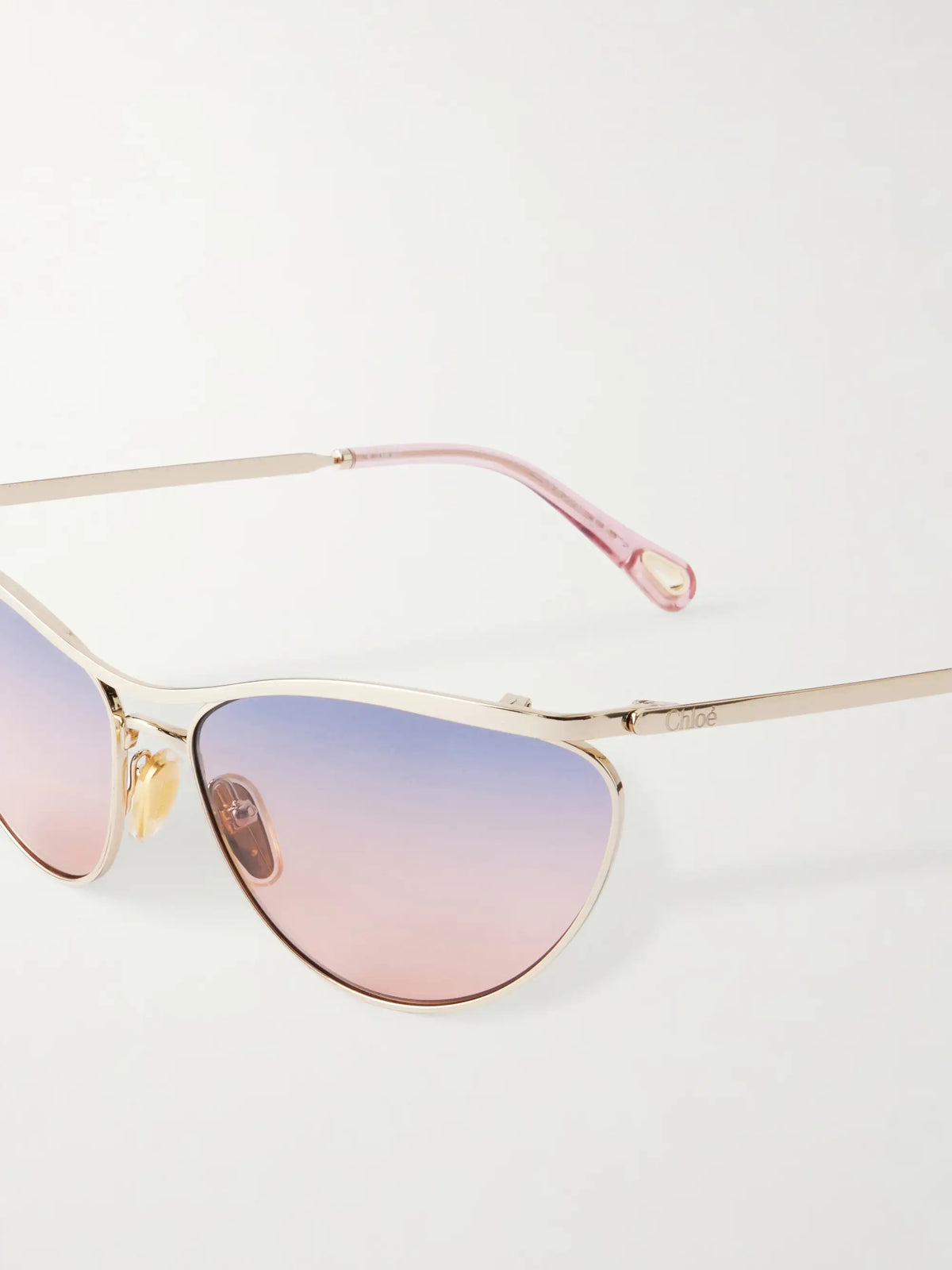 Chloé Aviator-style Gold-tone Sunglasses