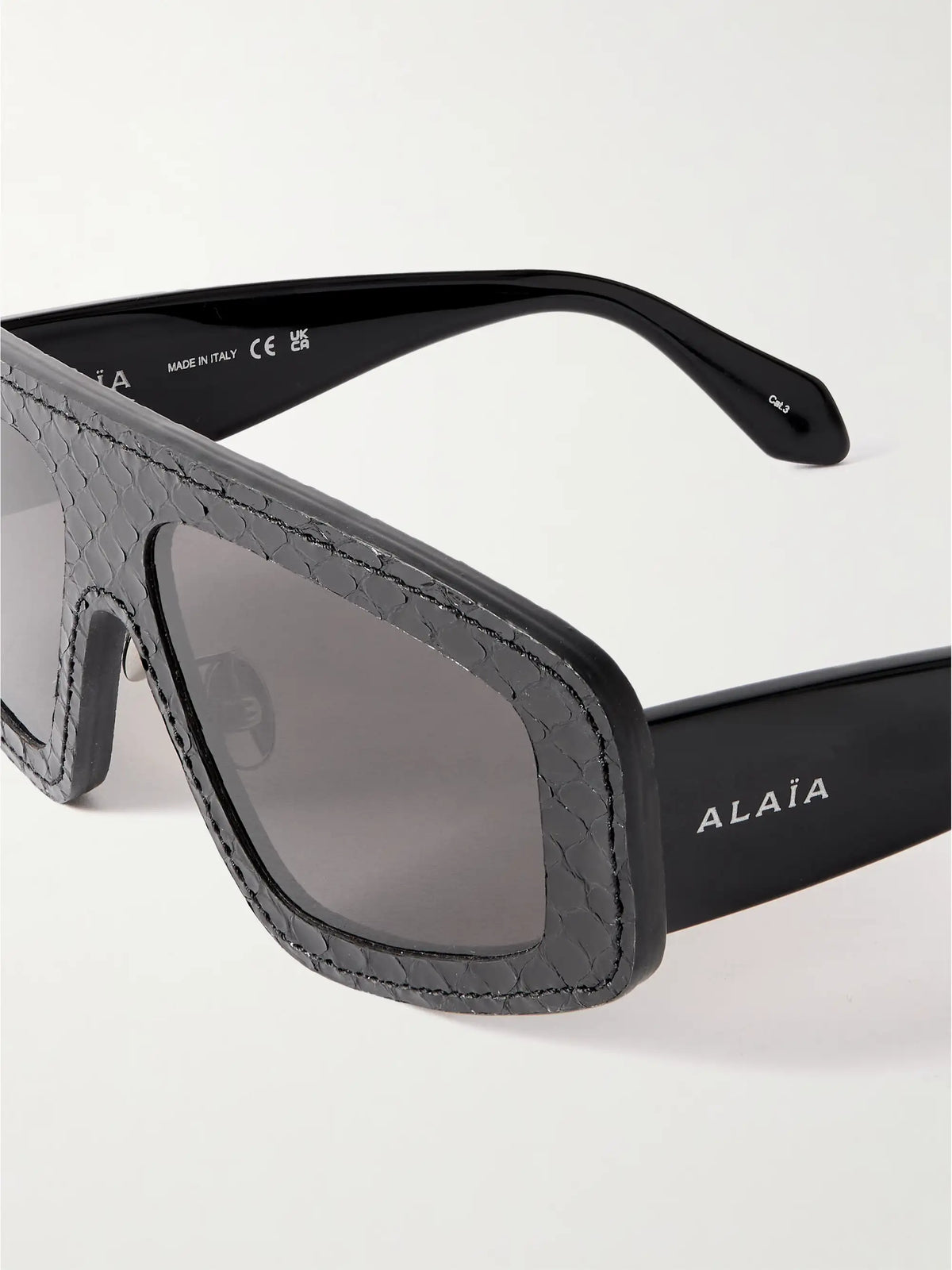 Mask D-frame Snake-effect Leather And Acetate Sunglasses