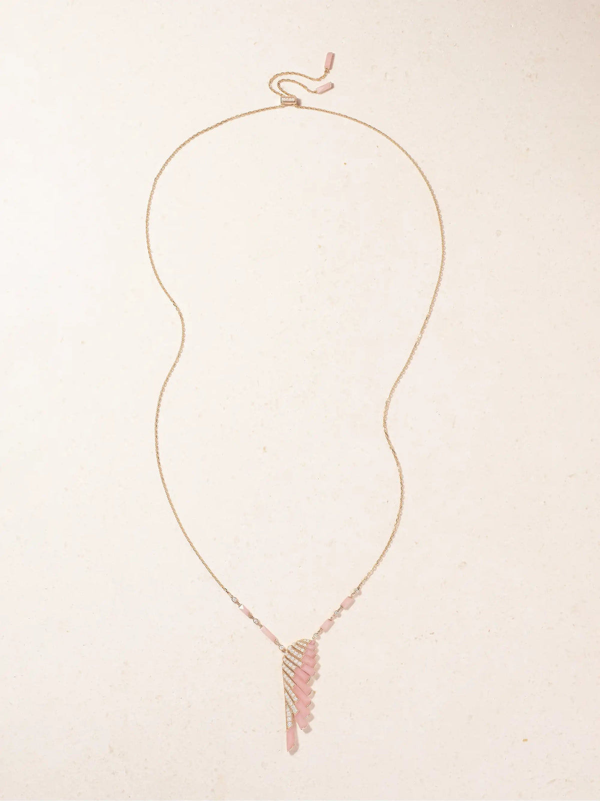 Wings Rising 18-karat Rose Gold, Opal And Diamond Necklace