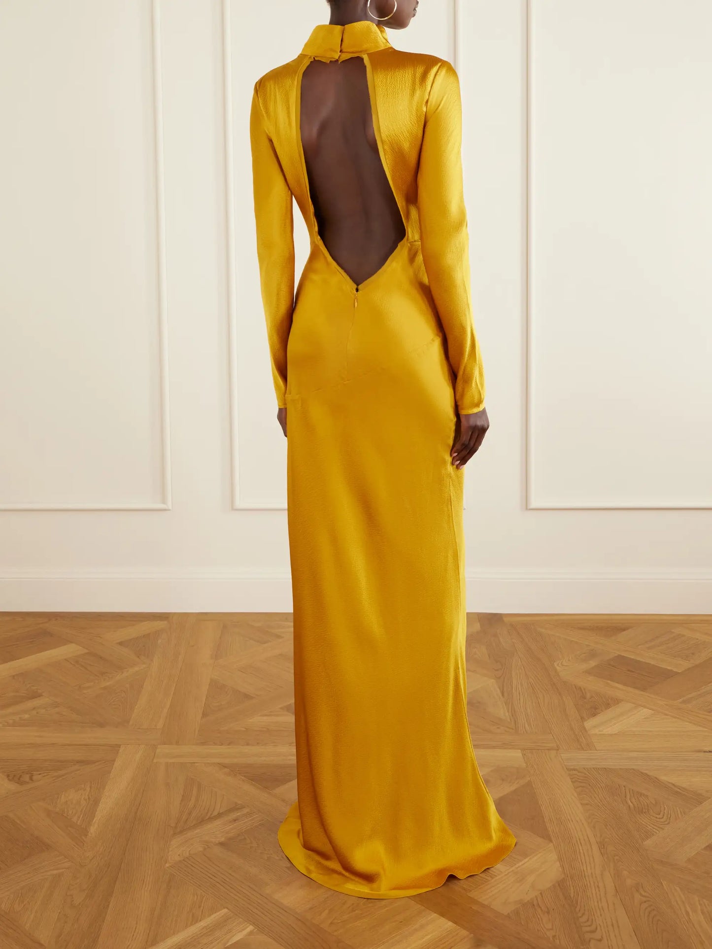 Gio Open-back Silk-cloqué Maxi Dress