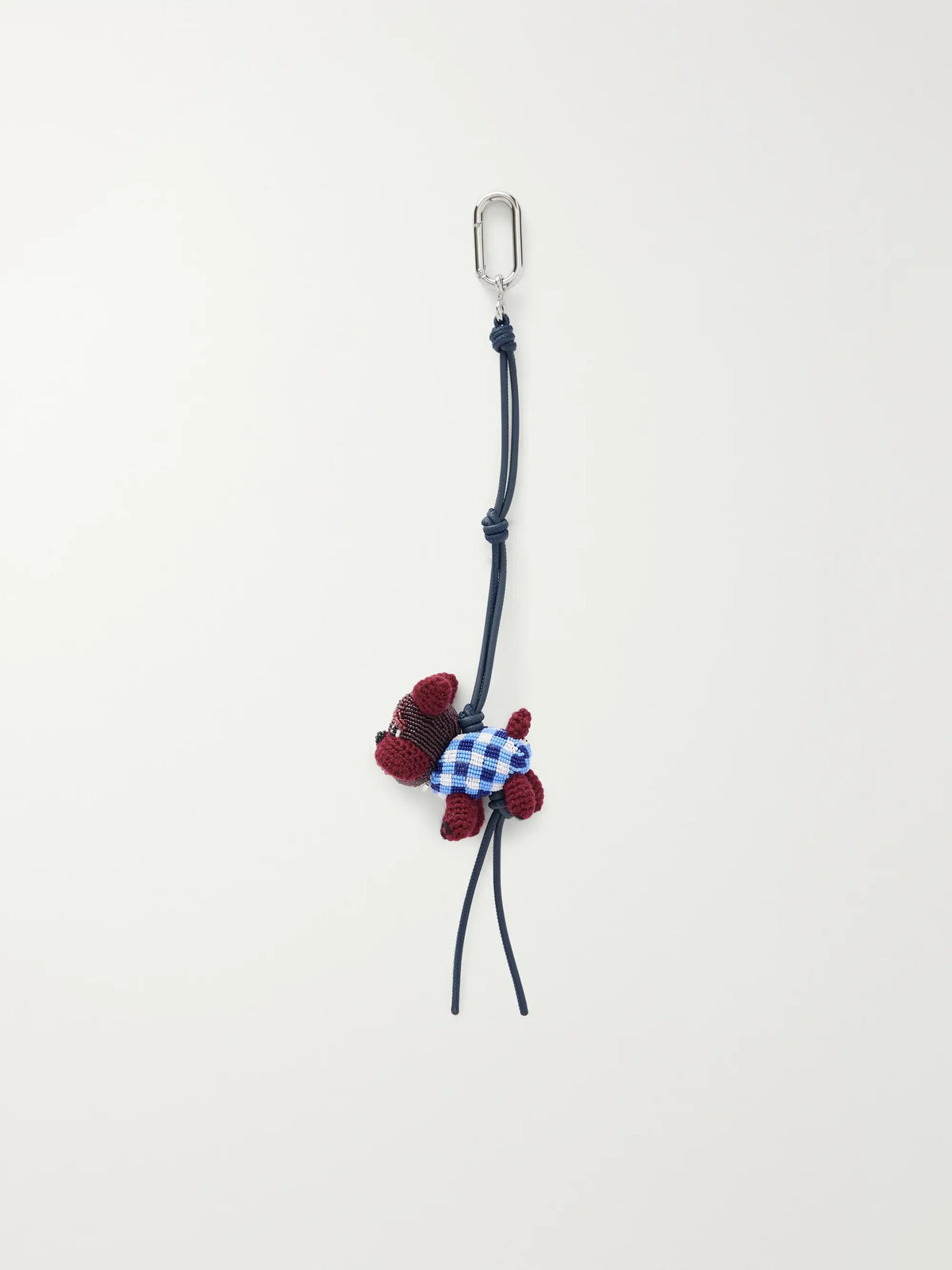 LOEWE + Cosima Von Bonin Bulldog Bead-embellished Leather-trimmed Crochet-knit Bag Charm